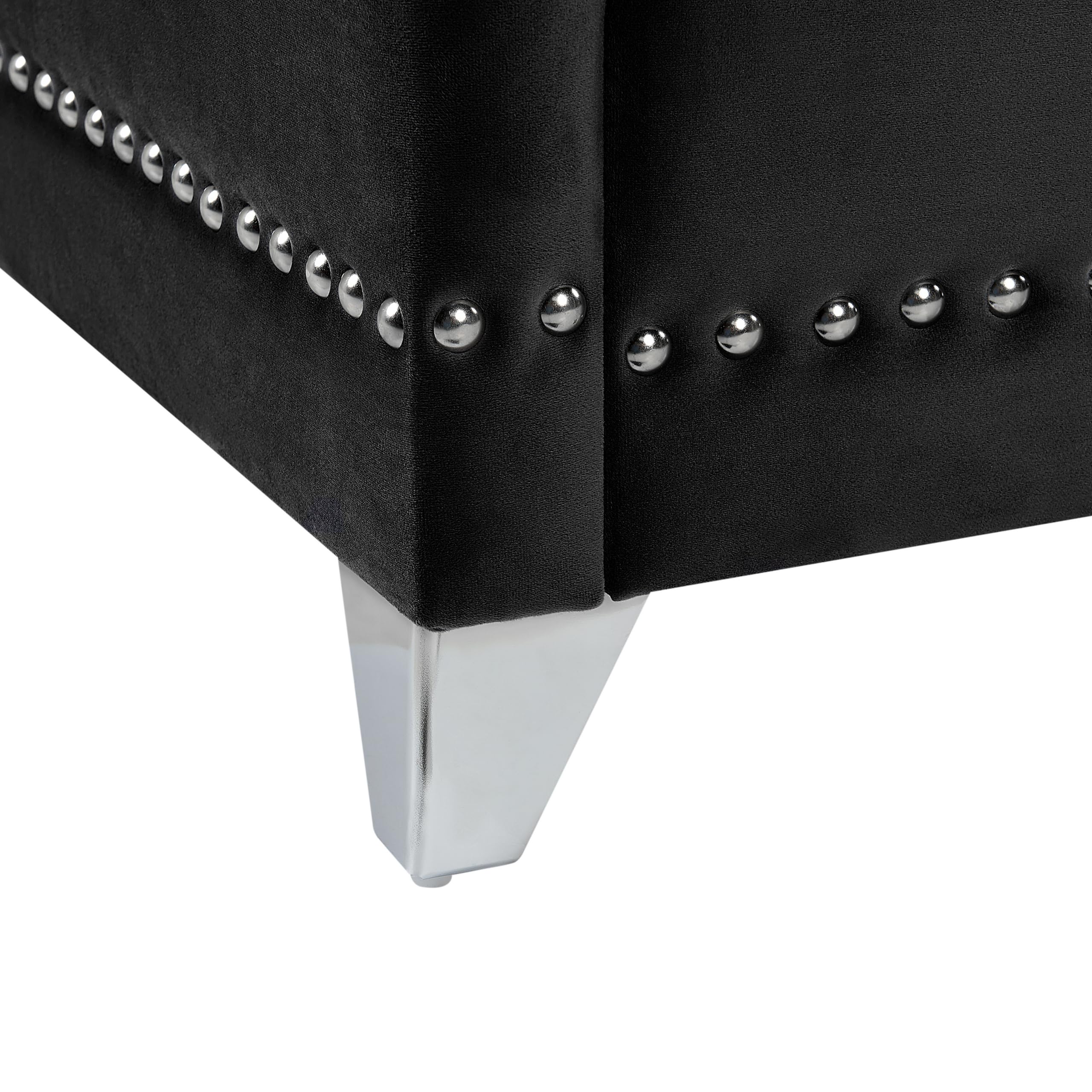 beliani-ayette-bett-samt-160x200-schwarz-chesterfield-kopfteil image 8