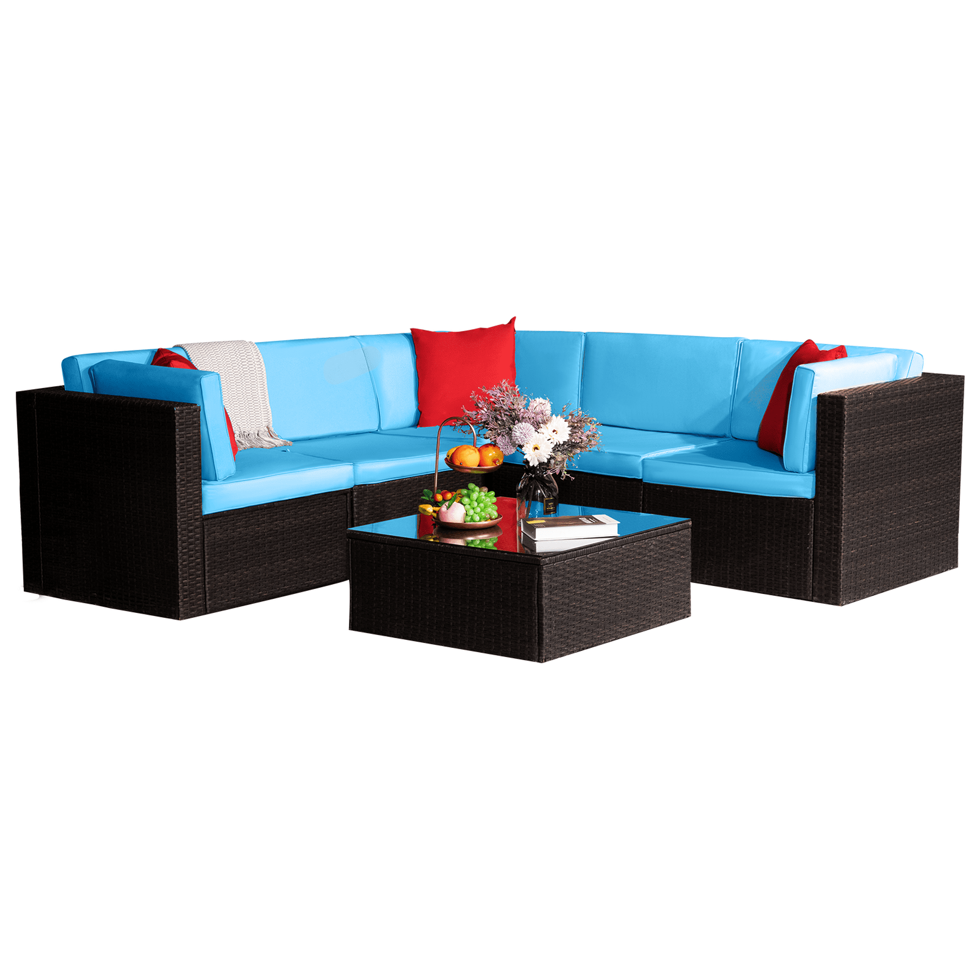 homall-patio-furniture-rattan-lounge-beige-6-teilig-mit-tisch image 6