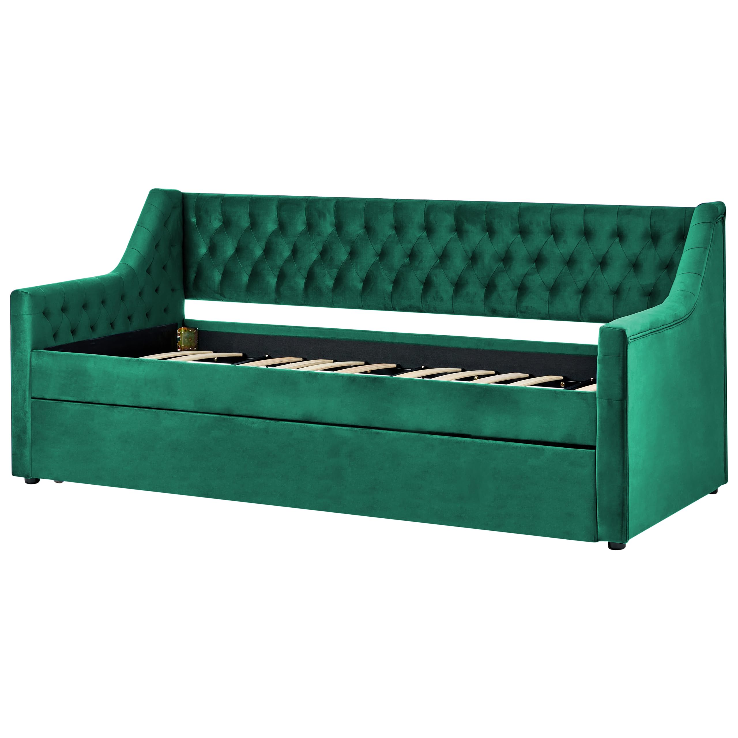 beliani-montargis-tagesbett-samt-smaragdgr-n-90x200-ausziehbar image 6