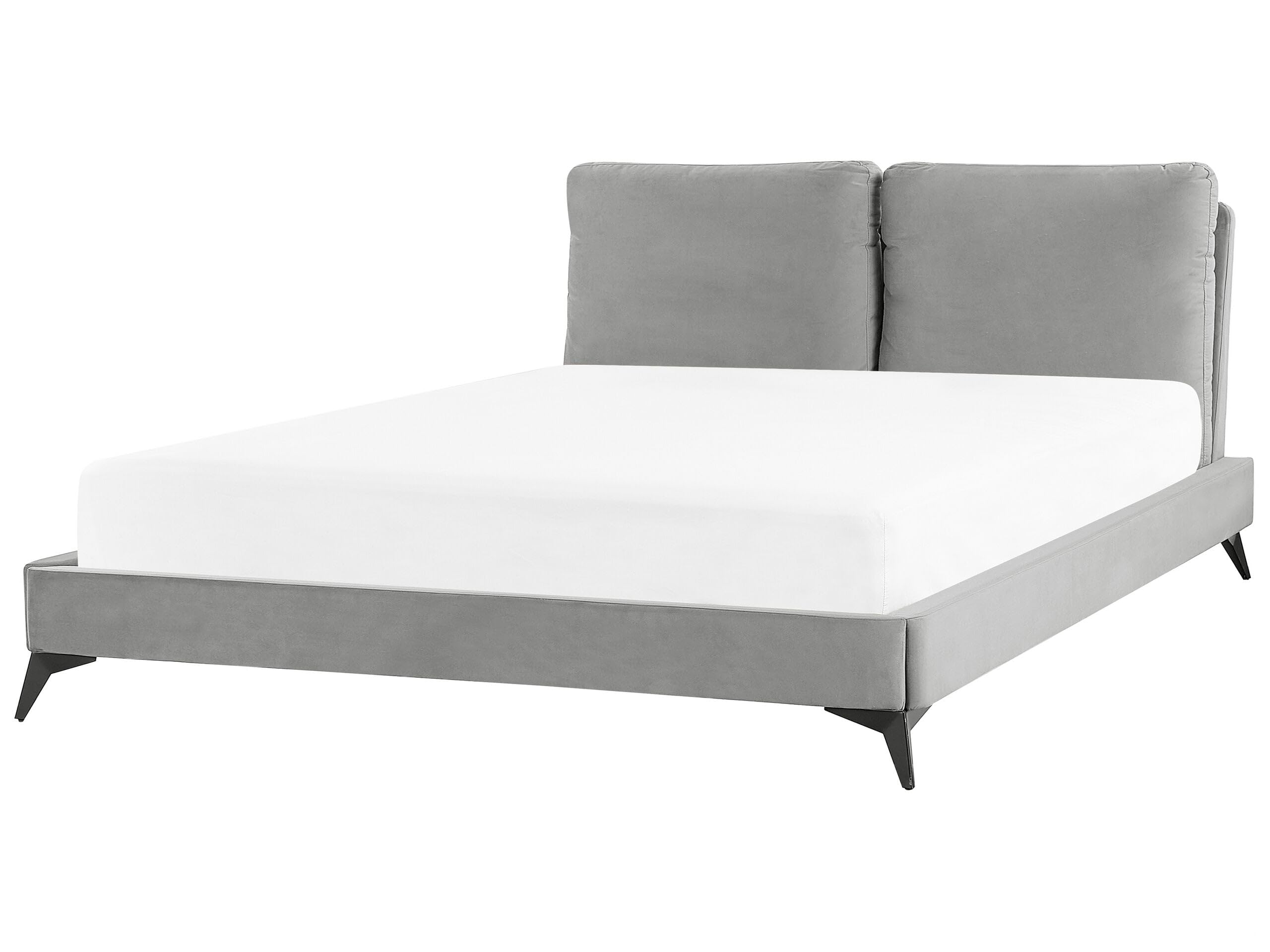beliani-melle-polsterbett-grau-samt-160x200-mit-lattenrost image 1