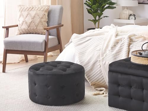 beliani-tampa-pouf-samt-schwarz-rund-versteppt image 8