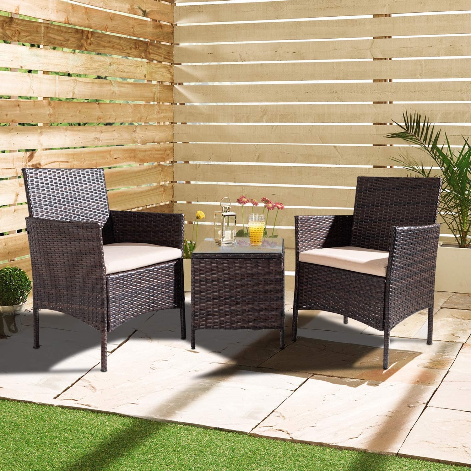 homall-patio-furniture-rattan-lounge-set-3-tlg-braun-beige image 3