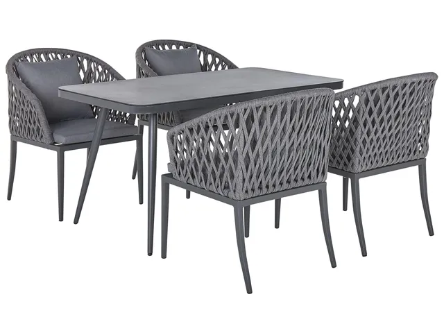 beliani-lipari-gartenm-bel-set-grau-alu-140x80-4-st-hle image 1