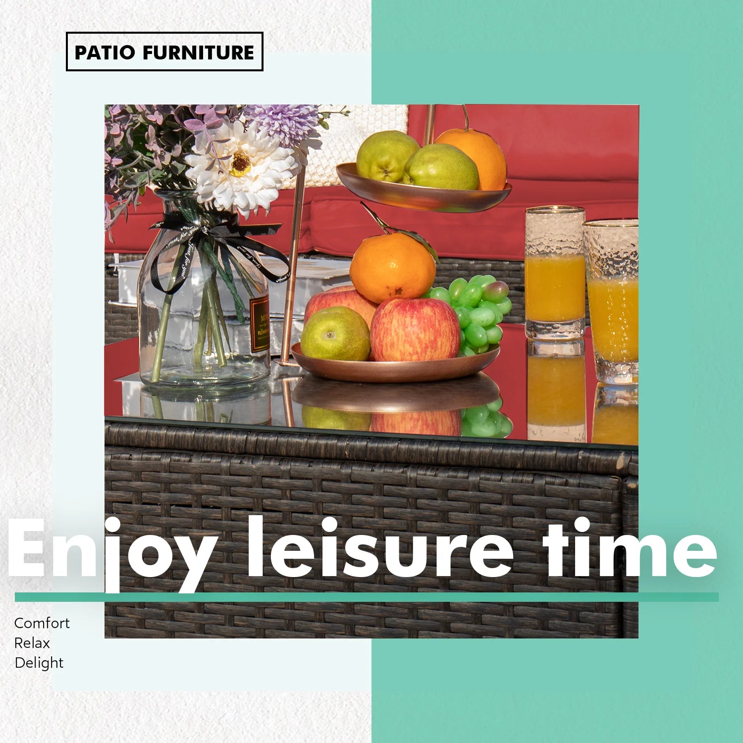 homall-patio-furniture-rattan-lounge-set-6-teilig-rot-mit-tisch image 2