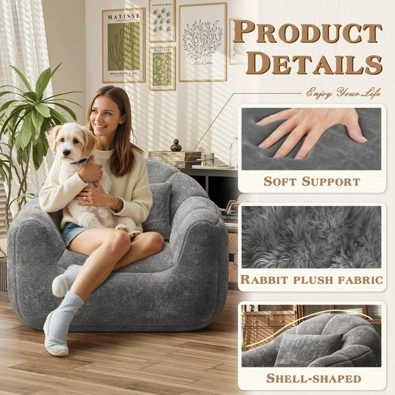 homall-sofa-sitzsack-sessel-grau-xxl-mit-armlehnen-pl-sch image 6