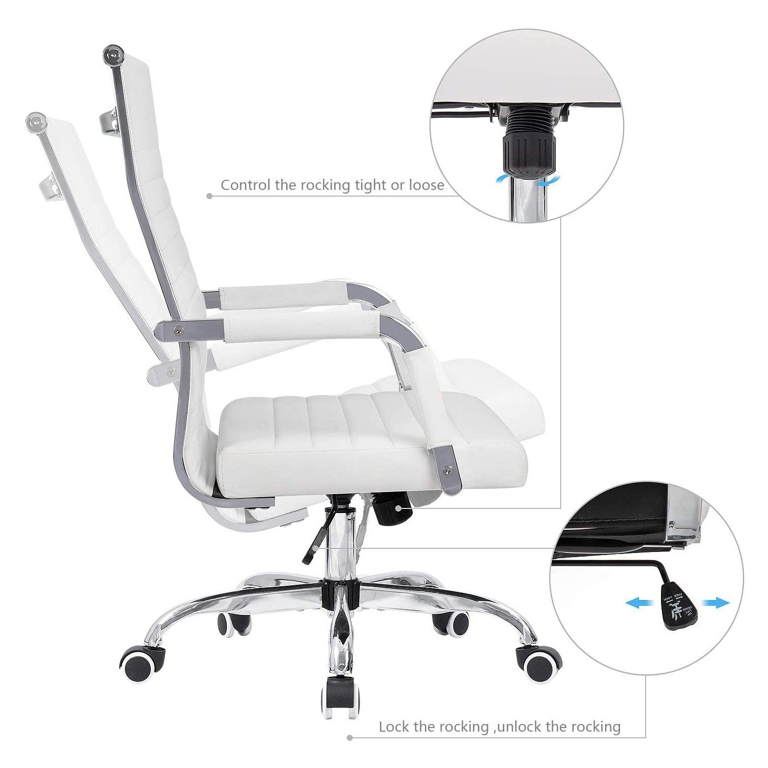 homall-office-leather-chair-b-rostuhl-kunstleder-schwarz image 8