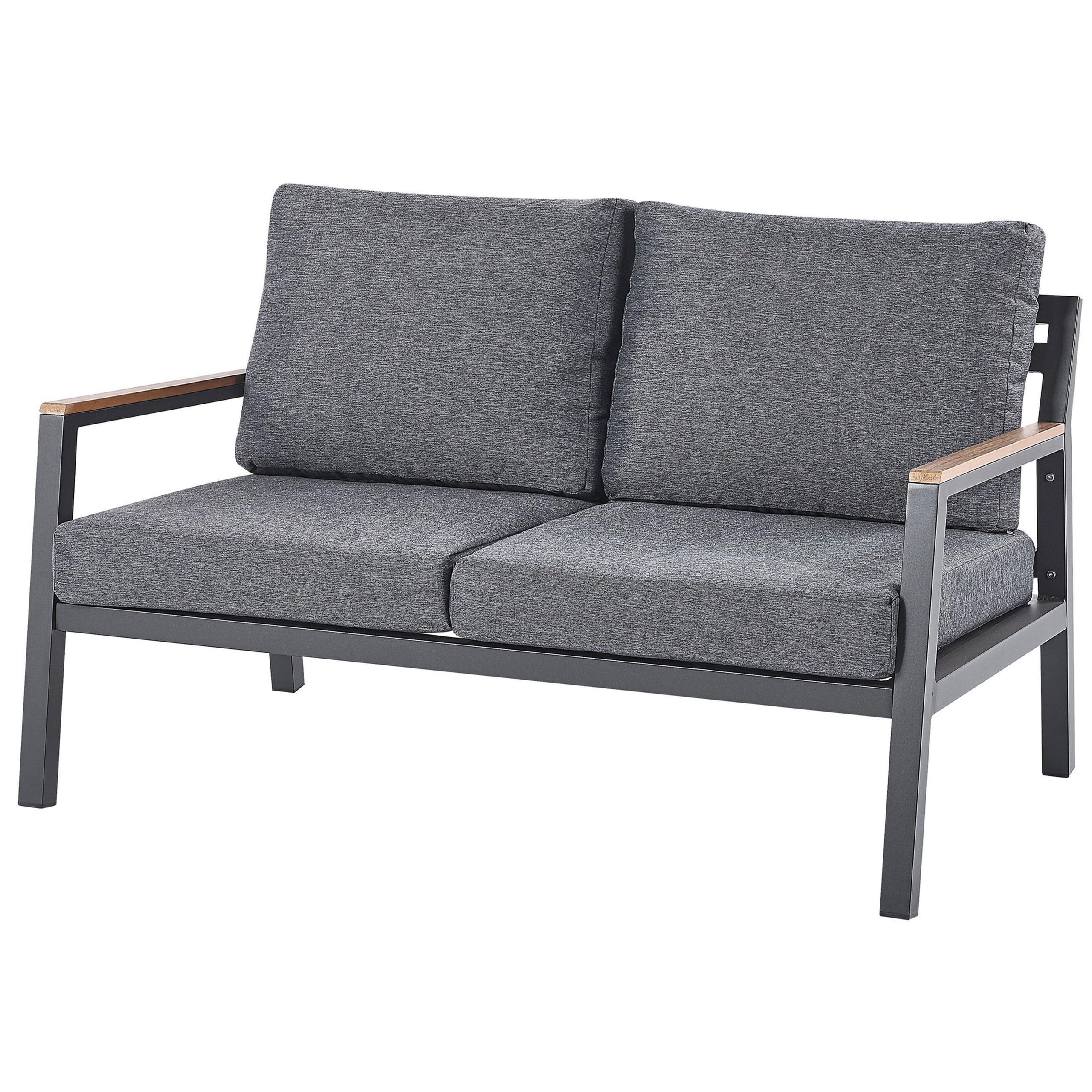 beliani-delia-lounge-set-aluminium-dunkelgrau-4-sitzer image 6