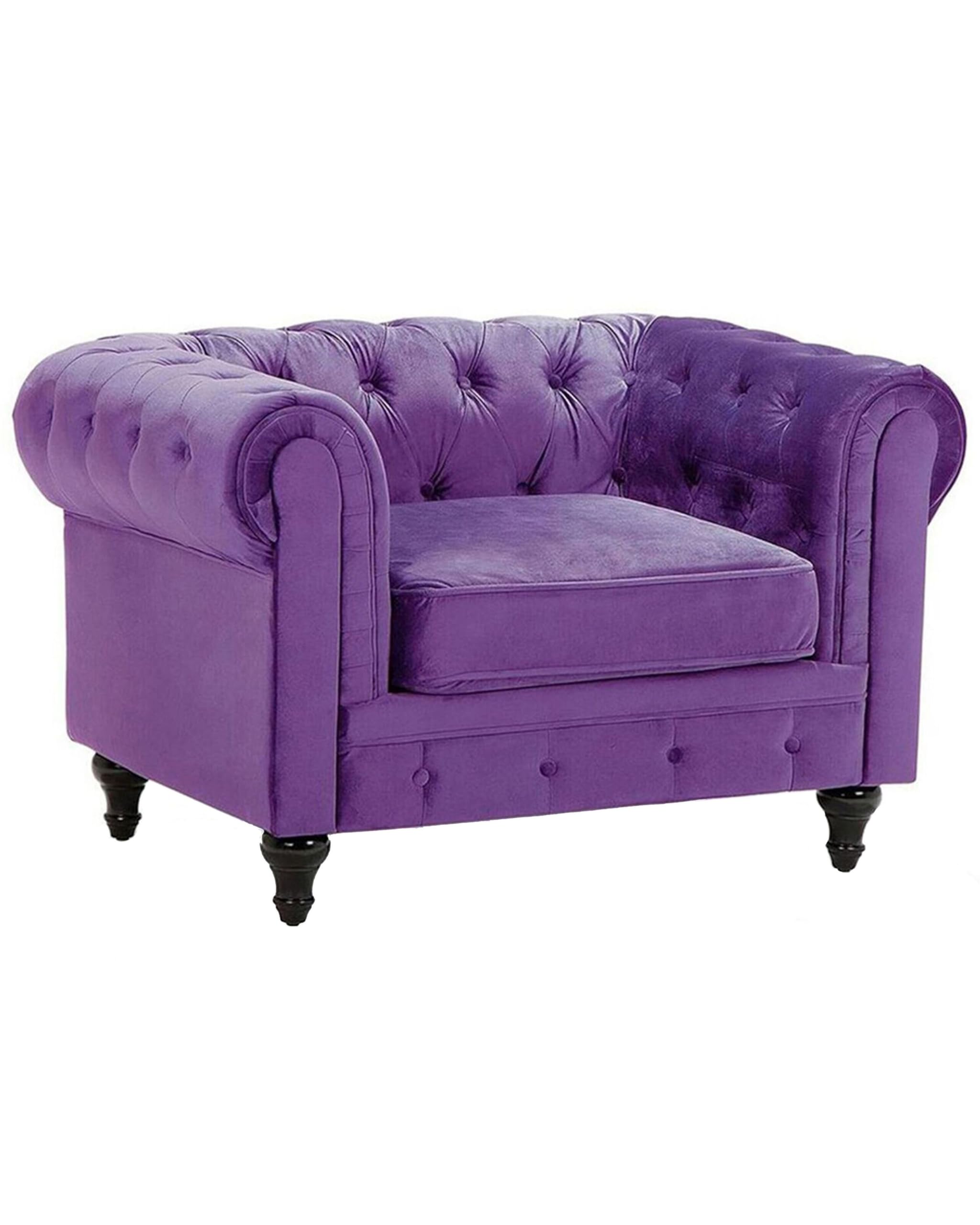 beliani-chesterfield-sessel-samt-violett-polstersessel image 1
