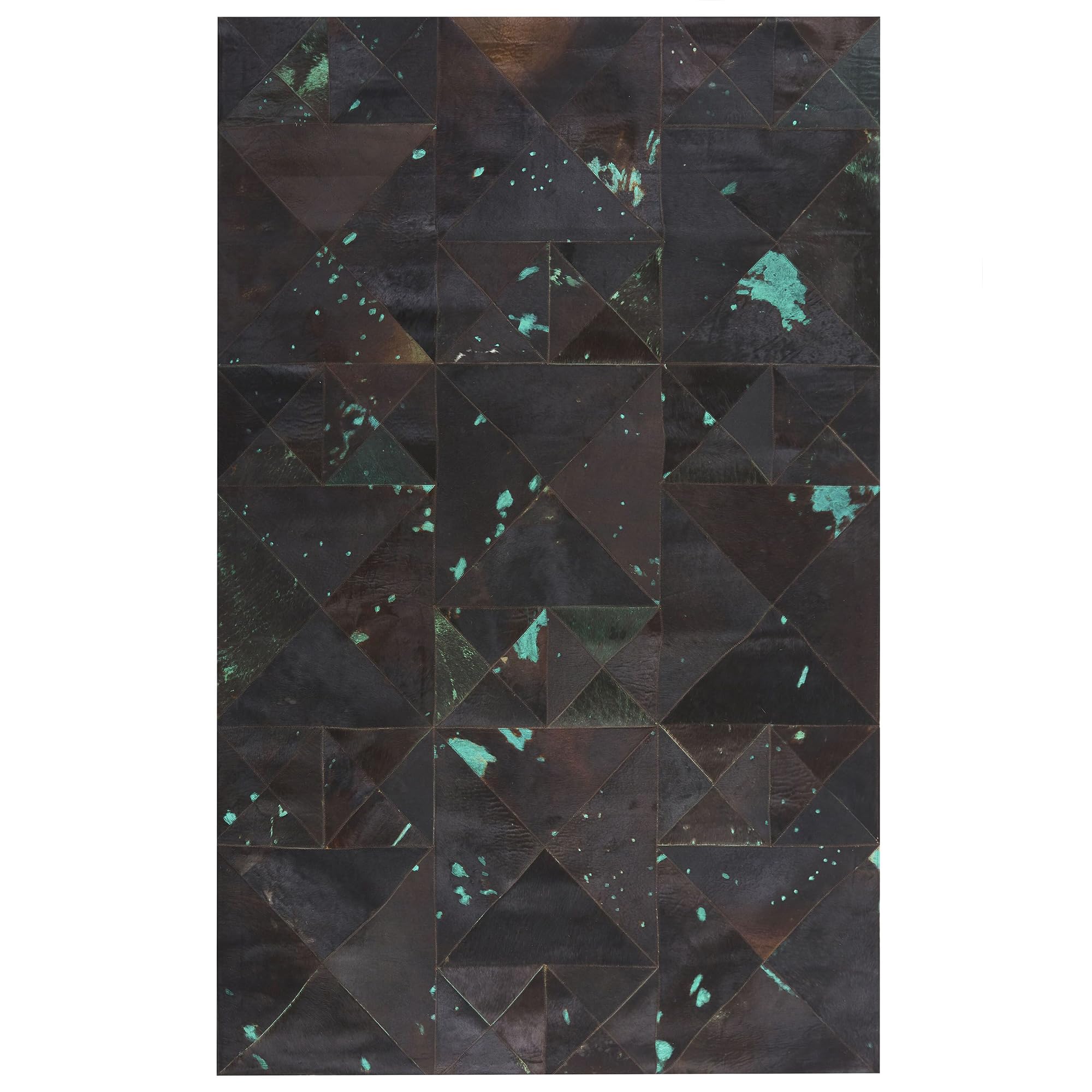 beliani-atalan-lederteppich-140x200-braun-blau-patchwork image 3