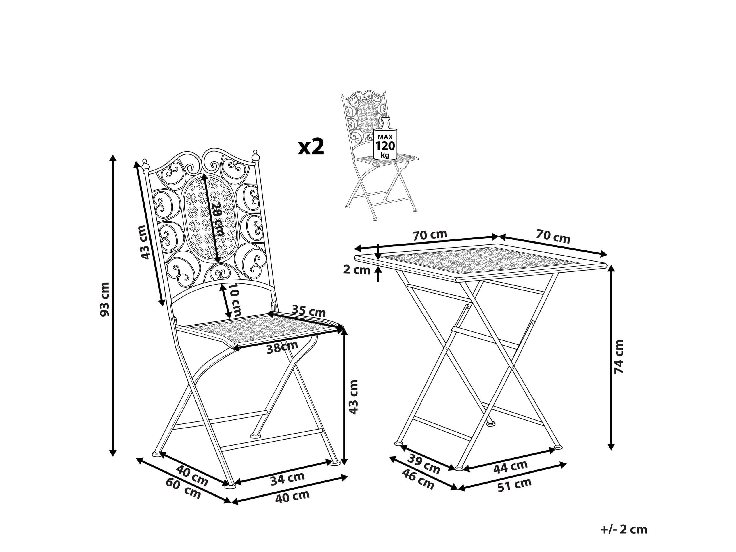 beliani-bormio-bistro-set-eisen-2-sitzer-klappbar-schwarz image 3