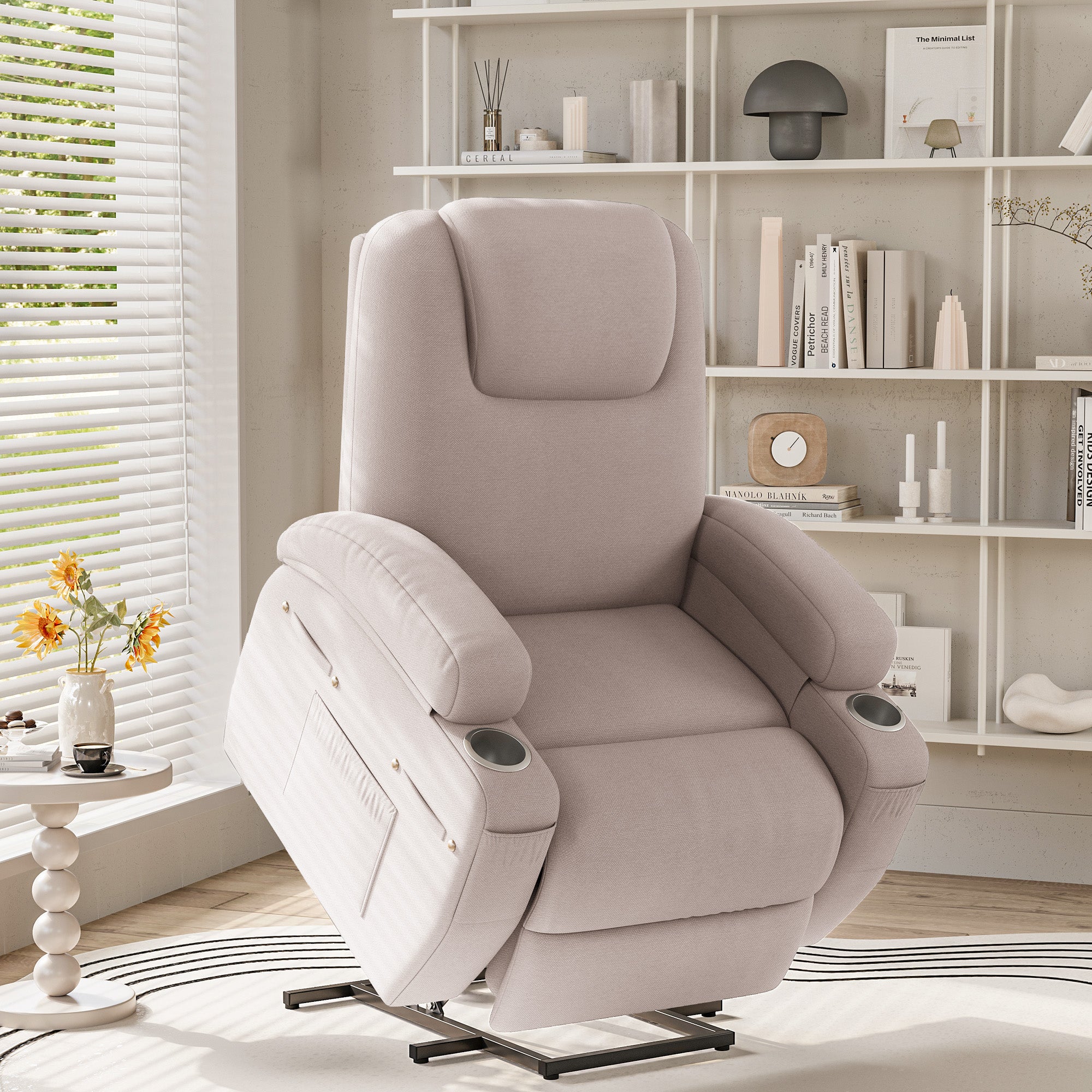 homall-recliner-chair-fernsehsessel-grau-stoff-mit-massage image 8