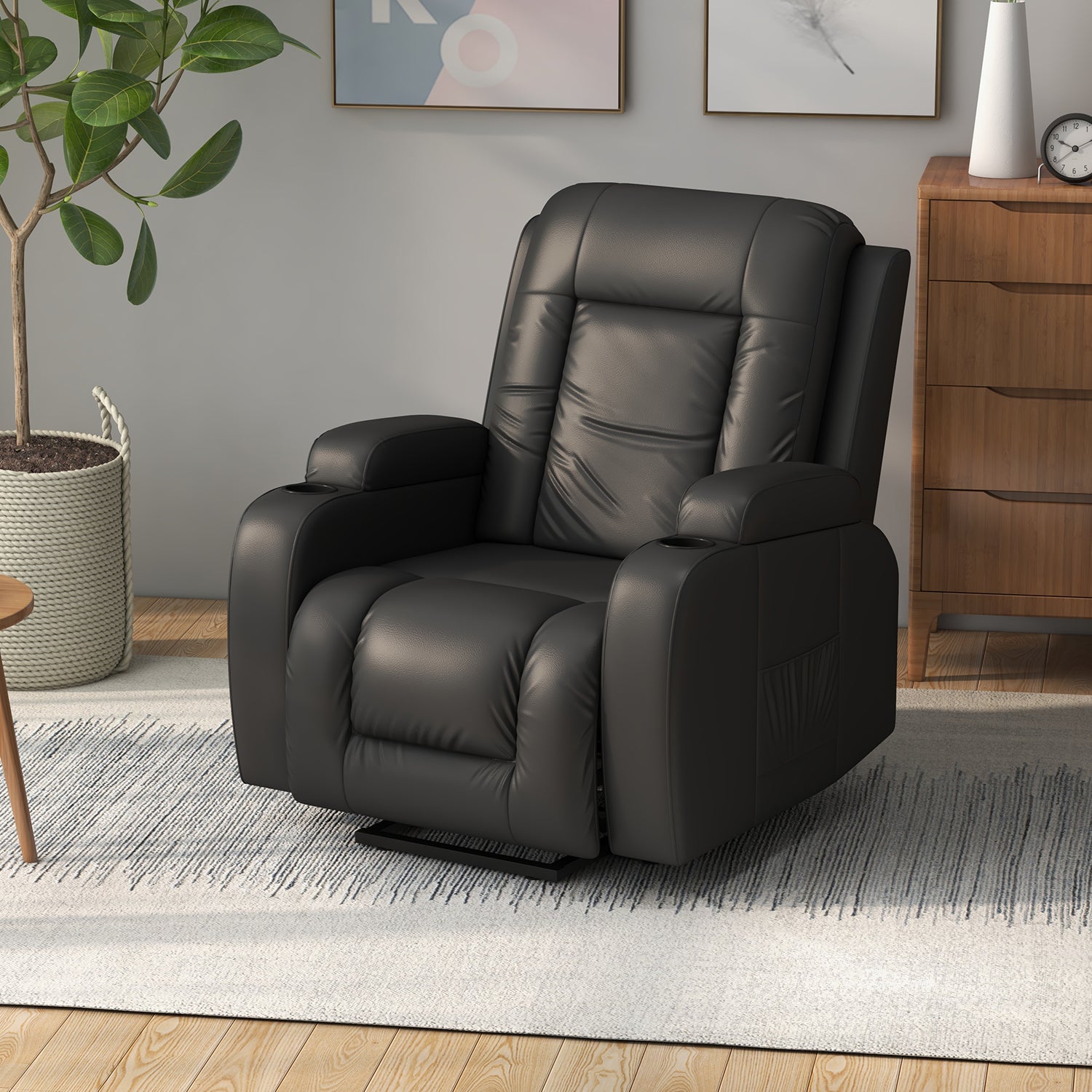 homall-recliner-aufstehsessel-kunstleder-schwarz-massage image 3
