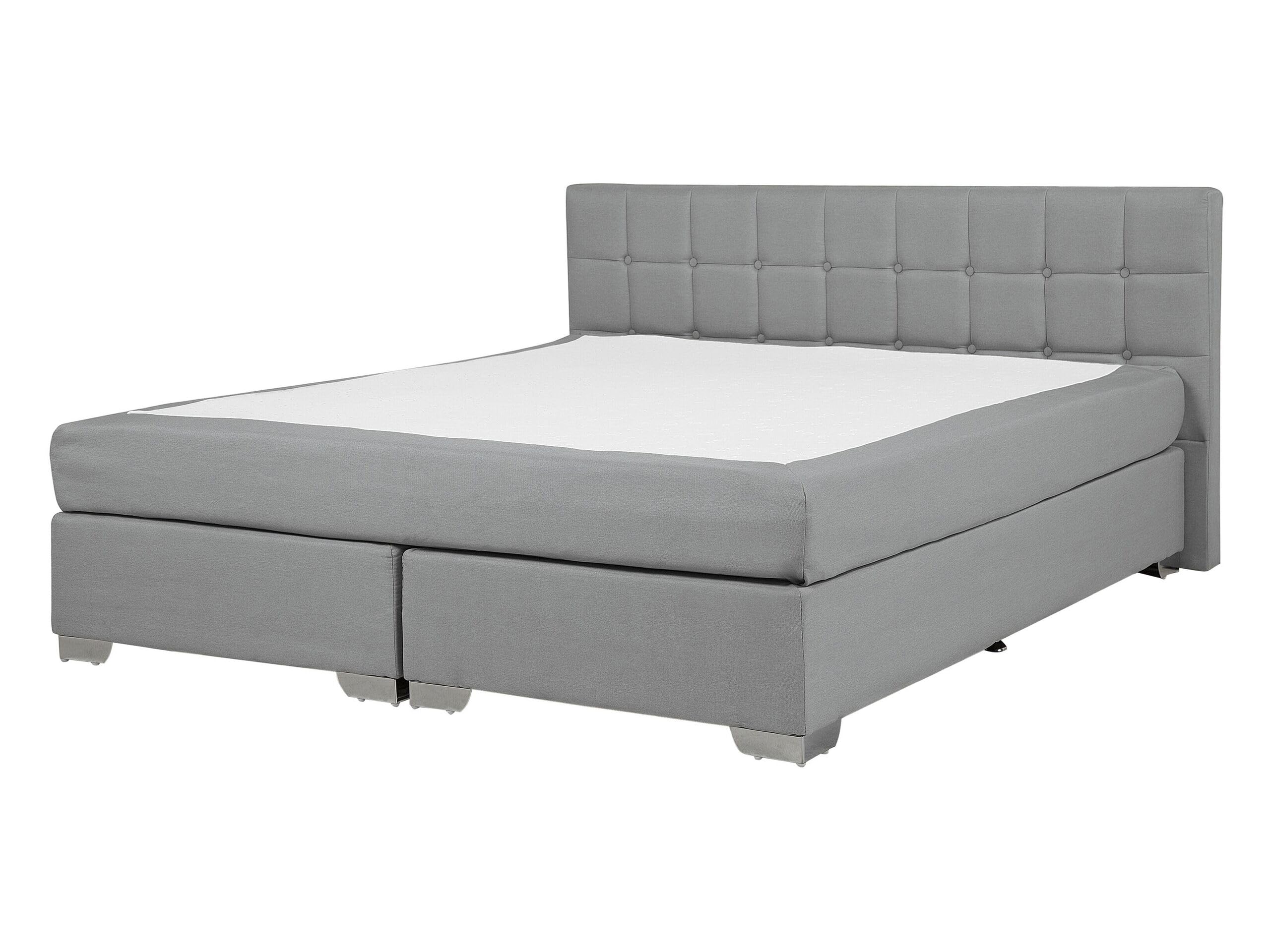 beliani-boxspringbett-140x200-hellgrau-mit-taschenfederkern image 1