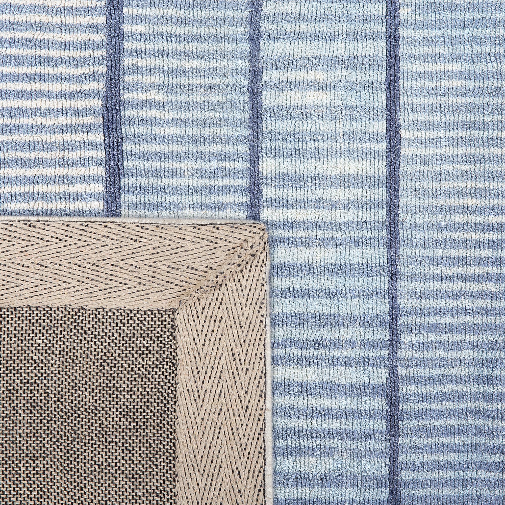 beliani-teppich-80x150-hellblau-viskose-gestreift-kurzflor image 6