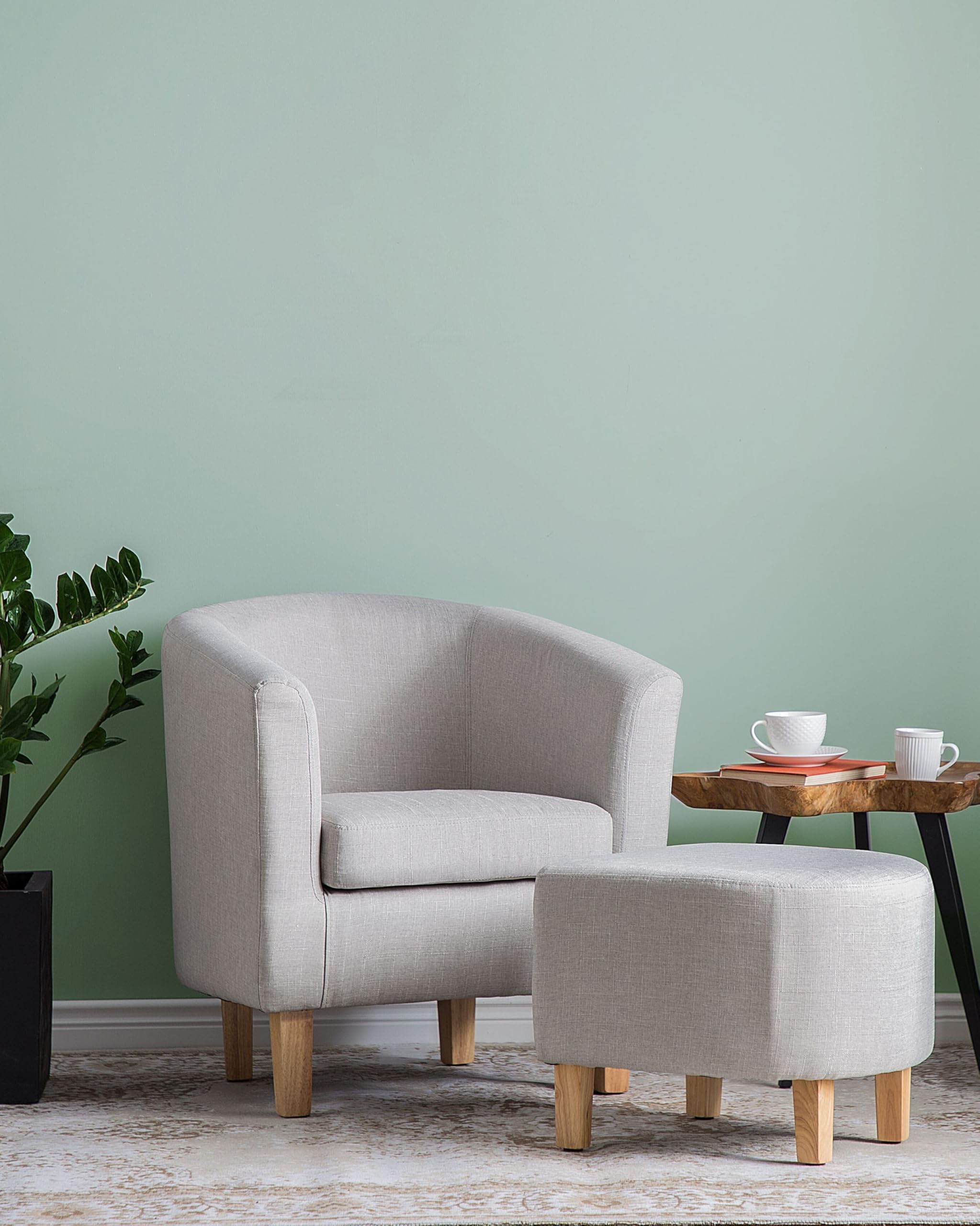 beliani-holden-cocktailsessel-grau-sessel-mit-hocker-stoff image 2