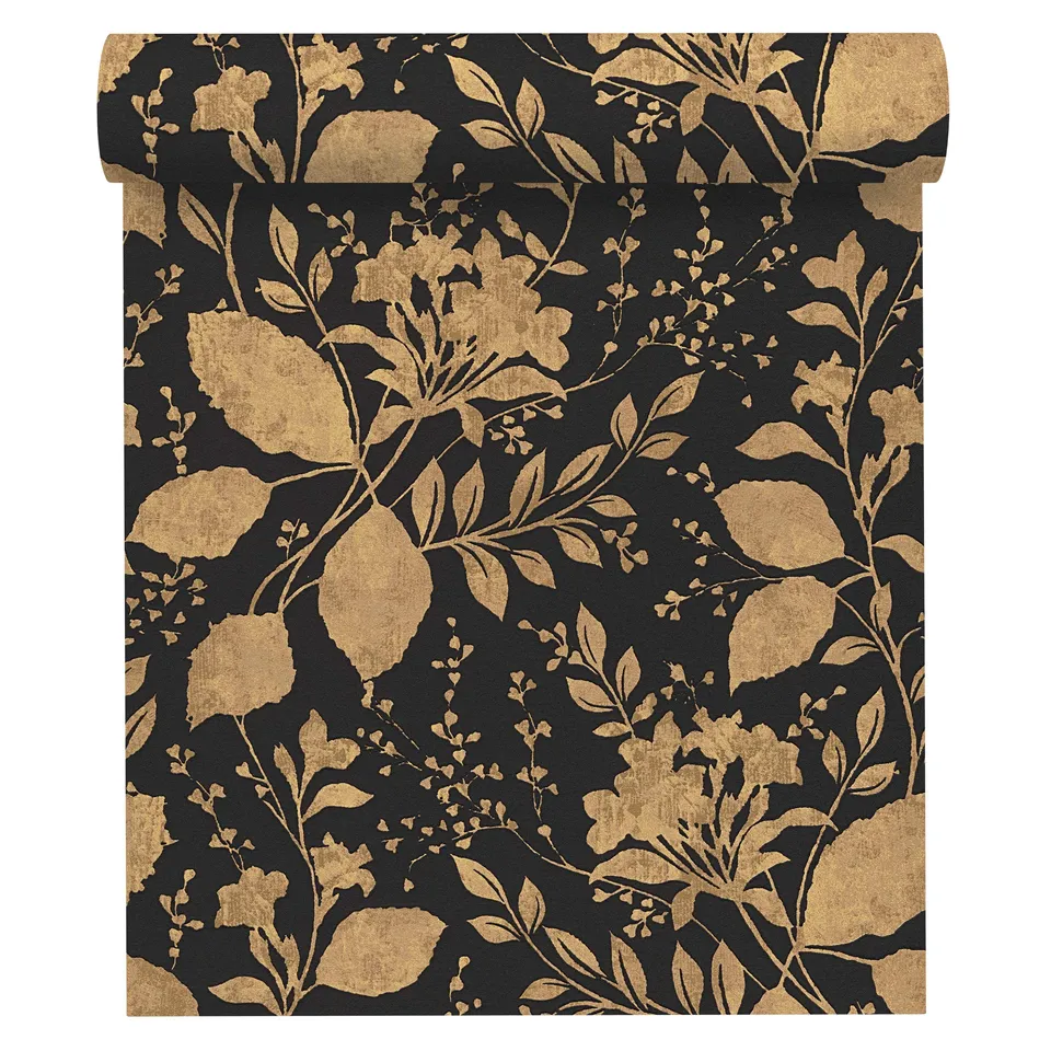 a-s-cr-ation-memory-3-329863-vliestapete-schwarz-floral image 1