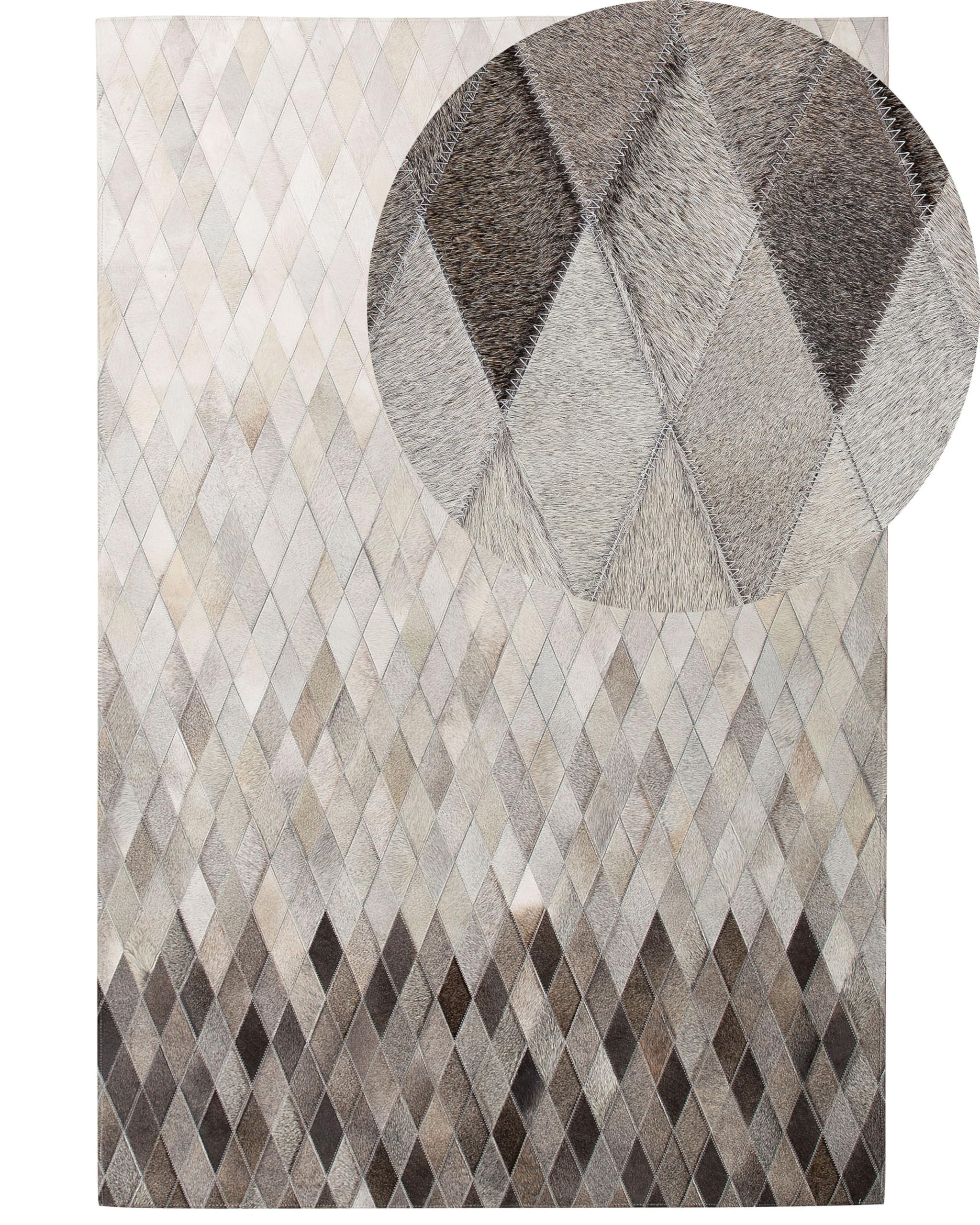 beliani-maldan-lederteppich-140x200-wei-grau-modern image 1
