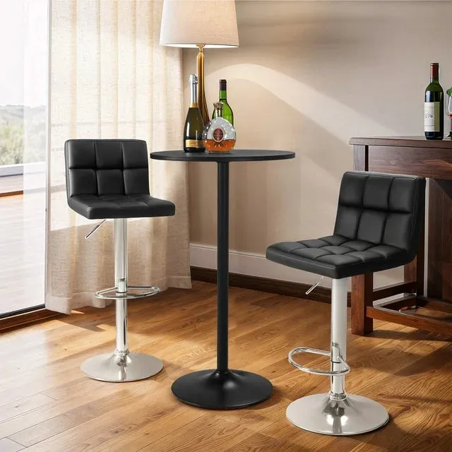 homall-bar-stool-bartisch-set-mit-2-barhockern-schwarz image 1