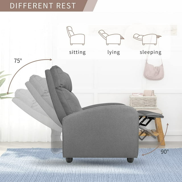 homall-recliner-chair-fernsehsessel-stoff-schwarz-massage image 5