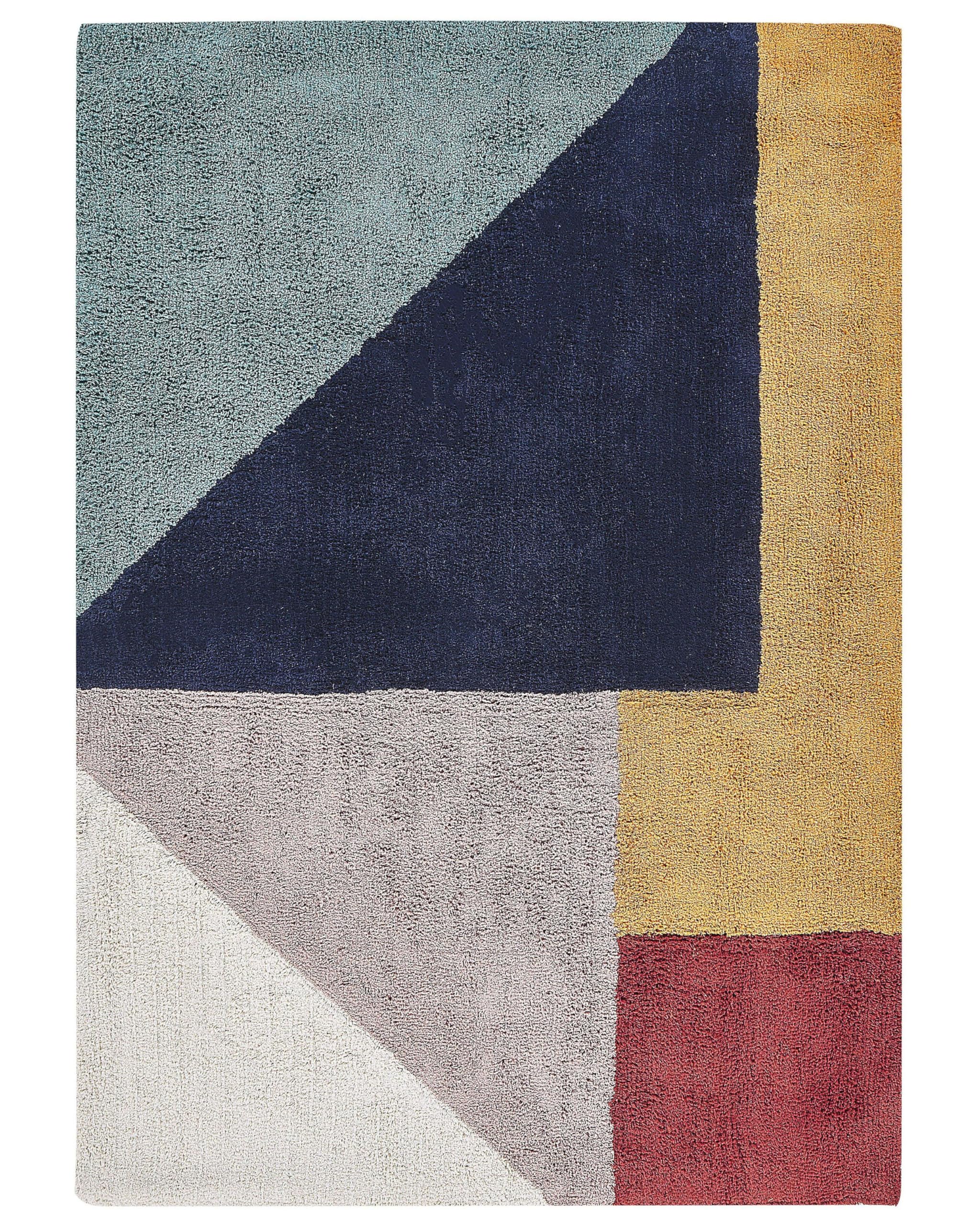 beliani-jalgaon-baumwoll-teppich-bunt-160x230-cm-retro image 1