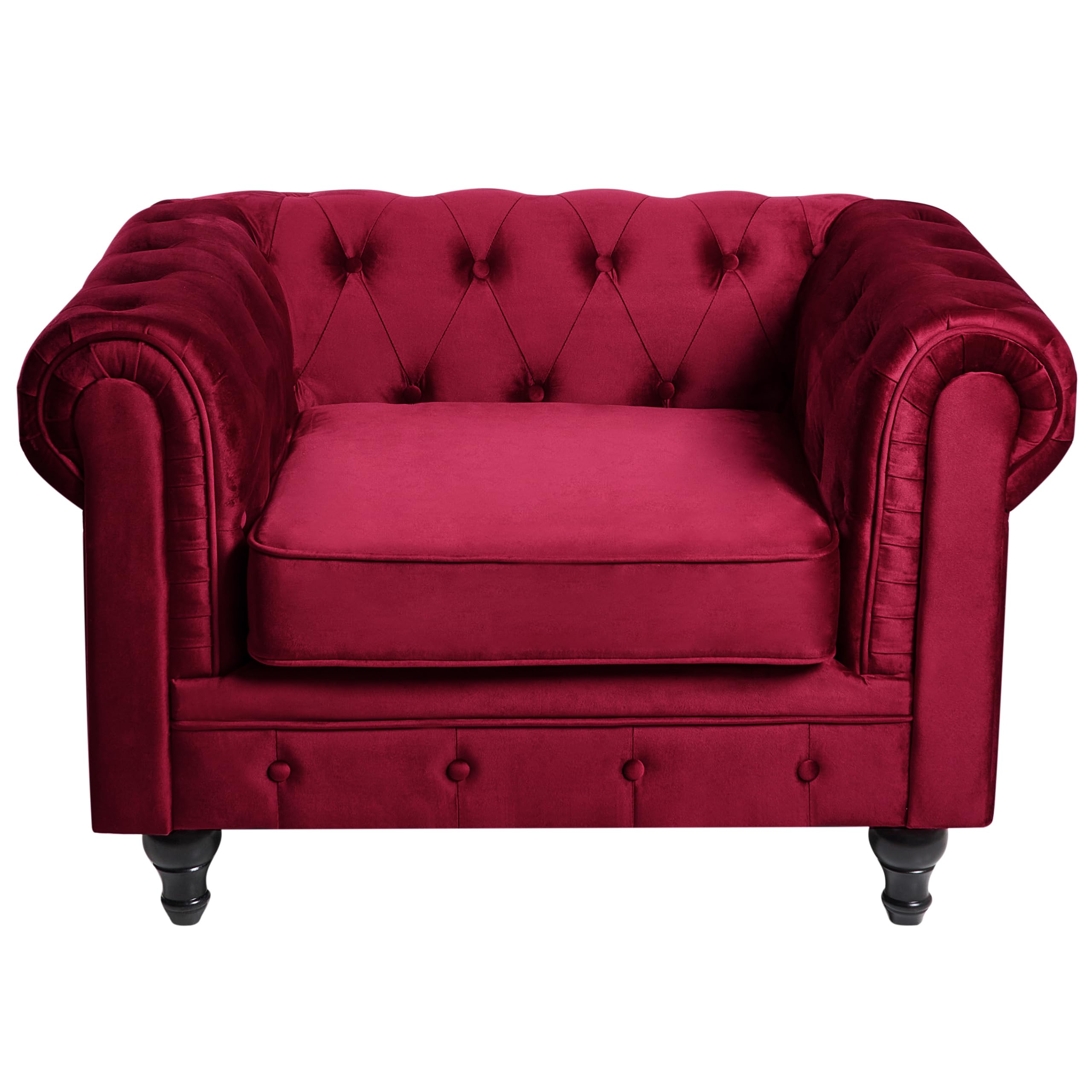 beliani-chesterfield-sessel-samt-dunkelrot-englischer-stil image 3