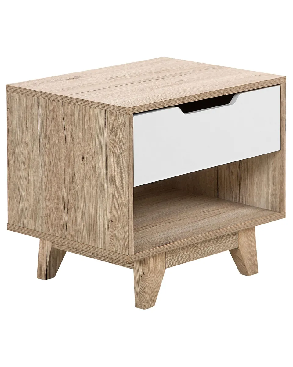 beliani-spencer-nachttisch-wei-holz-mit-schublade-mdf image 1