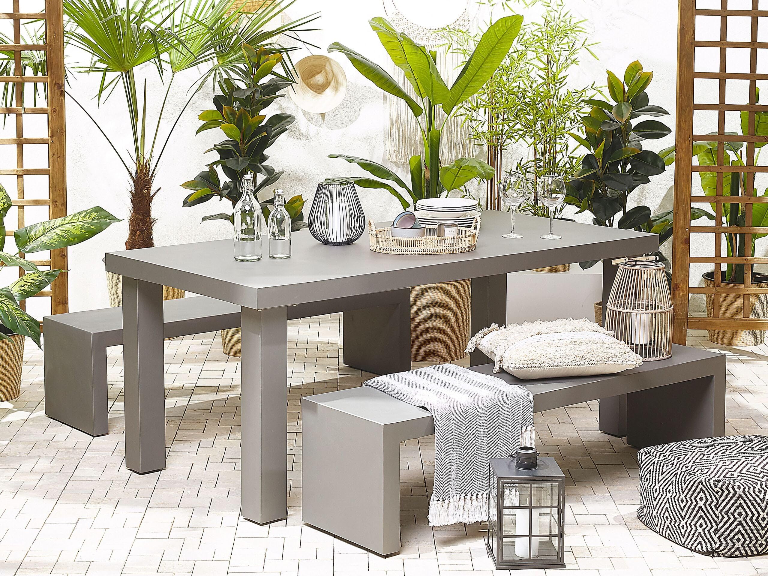 beliani-taranto-esstisch-set-beton-grau-4-personen image 2