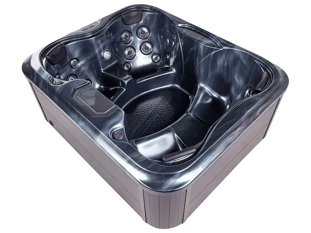 beliani-arcelia-whirlpool-grau-4-personen-led-180x215-cm image 1