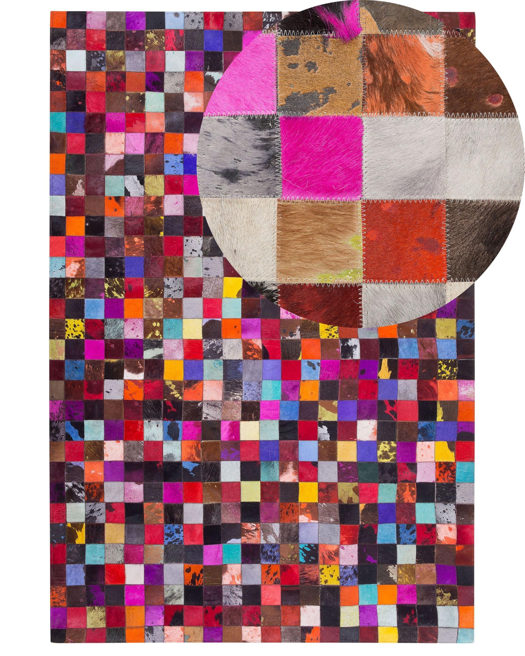 beliani-enne-lederteppich-200x300-cm-bunt-patchwork image 1
