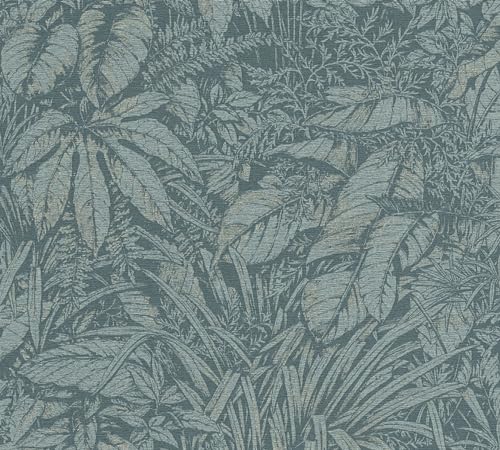 livingwalls-palmenblatt-vliestapete-blau-petrol-silber-10m image 7