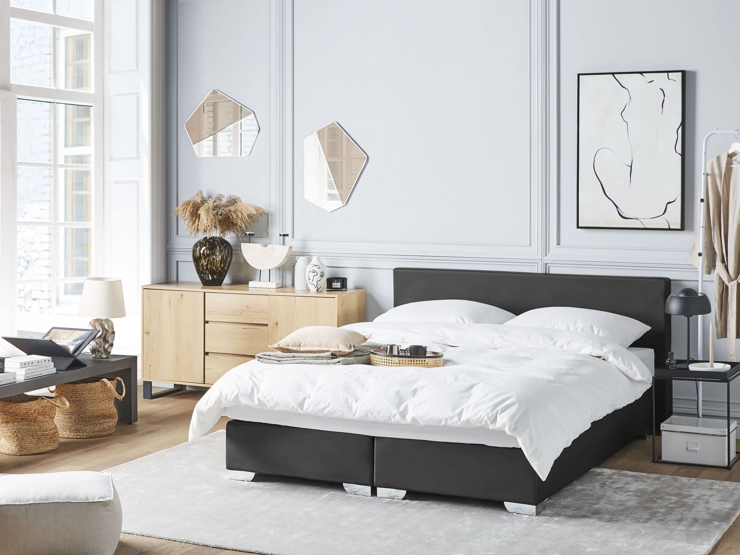 beliani-president-boxspringbett-160x200-kunstleder-schwarz image 2