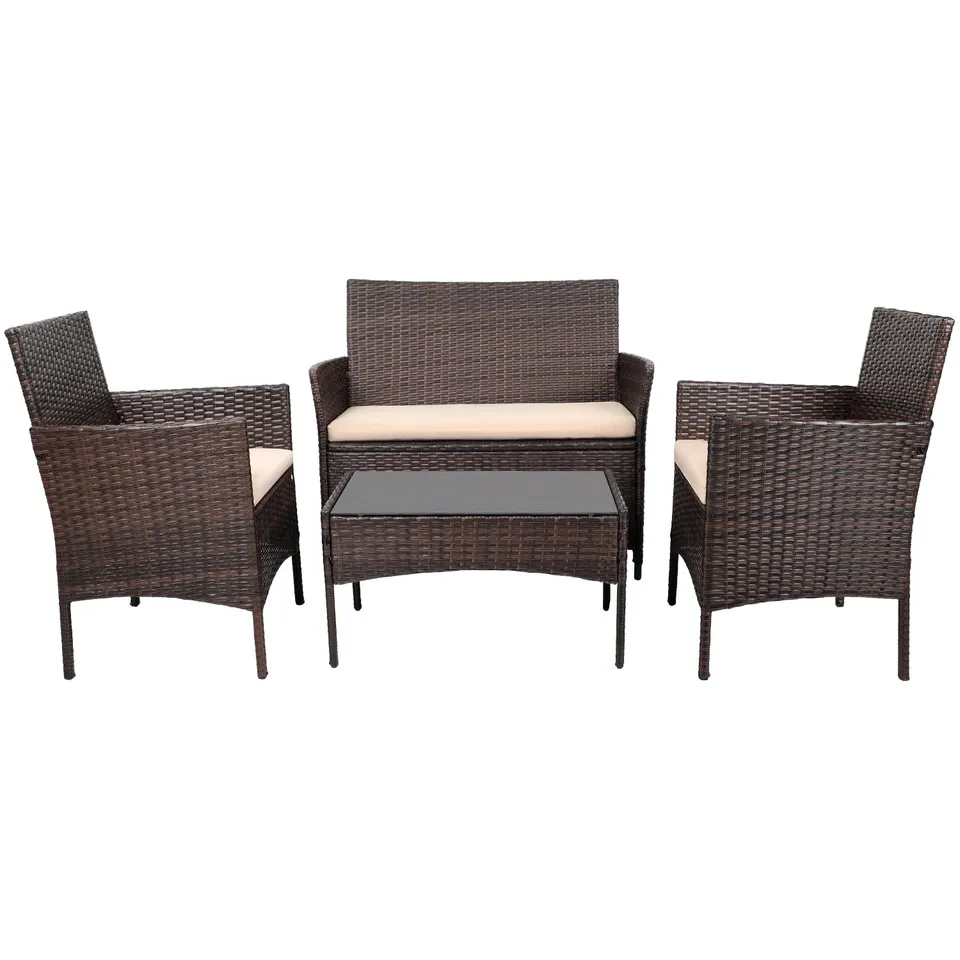 homall-patio-gartenm-bel-set-4-tlg-rattan-beige-kissen image 1