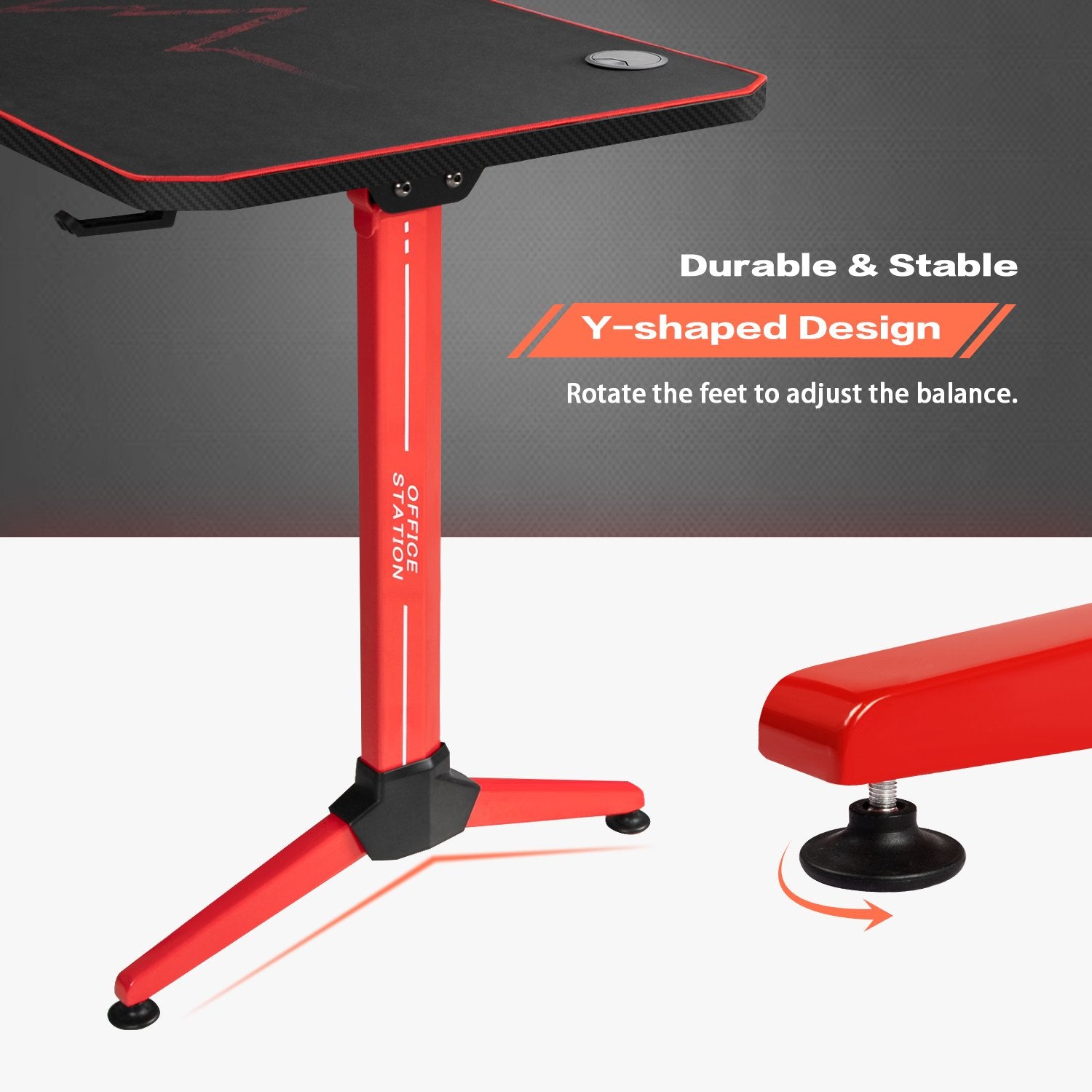 homall-gaming-desk-y-gestell-schreibtisch-55-zoll-schwarz image 6