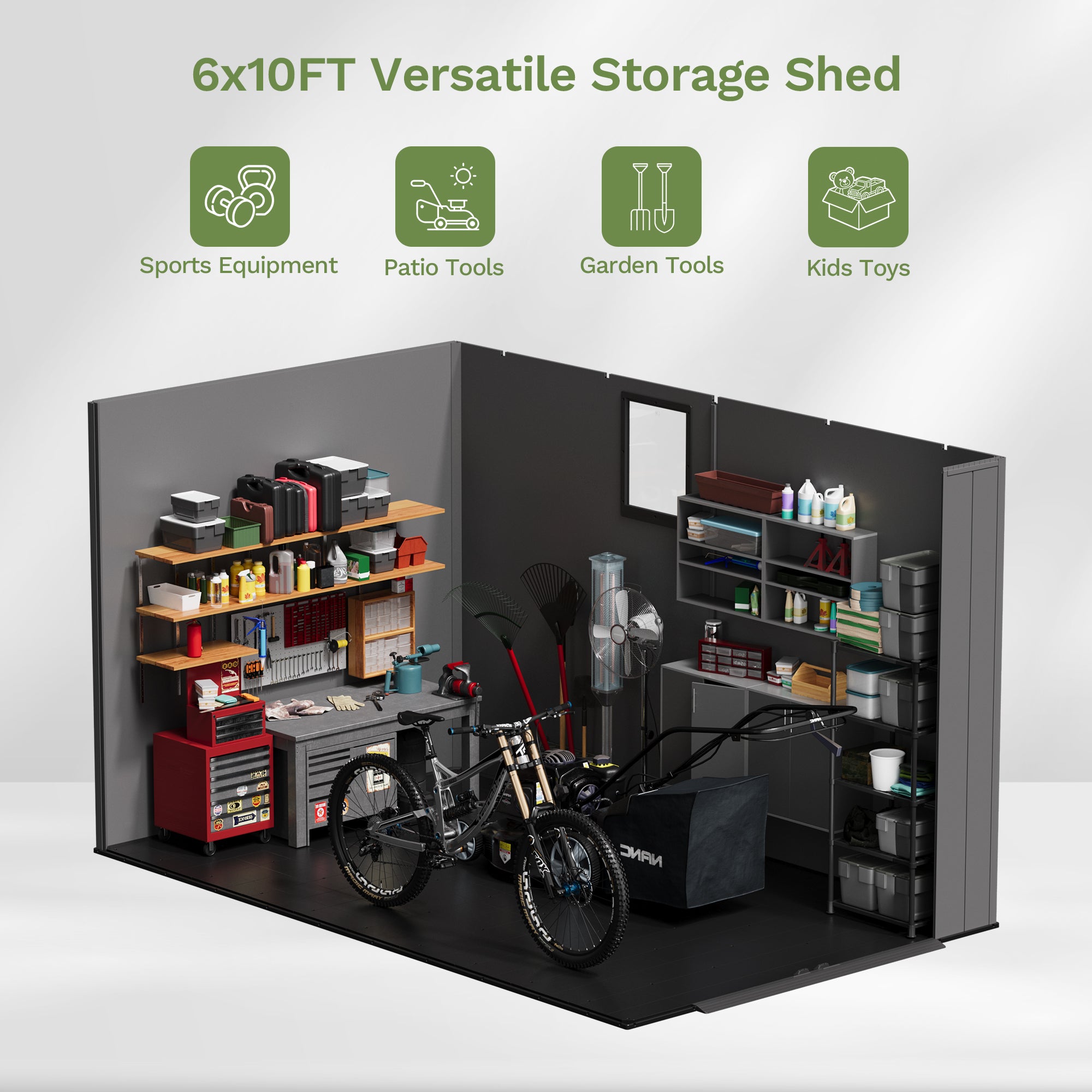 homall-metal-shed-6x10ft-ger-tehaus-dunkelgrau-holzoptik image 7