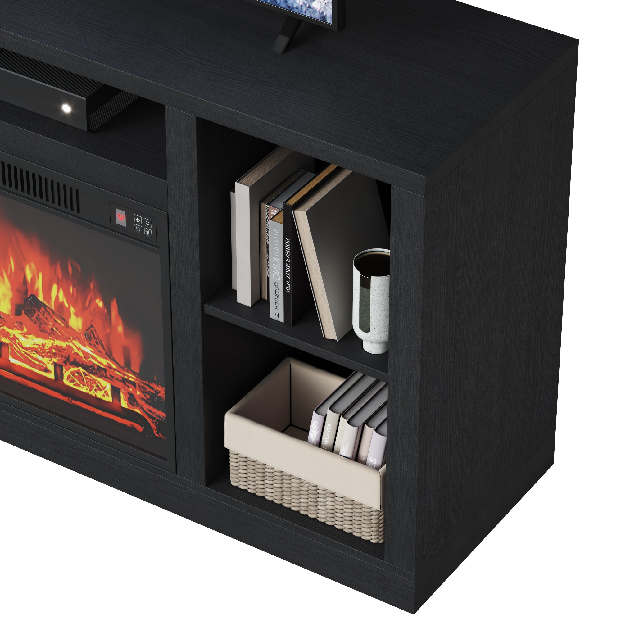 homall-tv-stand-58-zoll-mit-elektrokamin-schwarz image 7