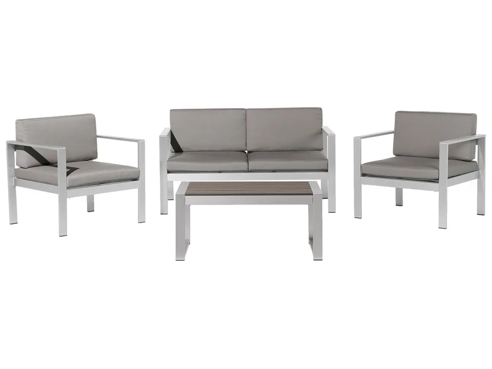 beliani-salerno-gartenset-aluminium-dunkelgrau-4-teilig image 1