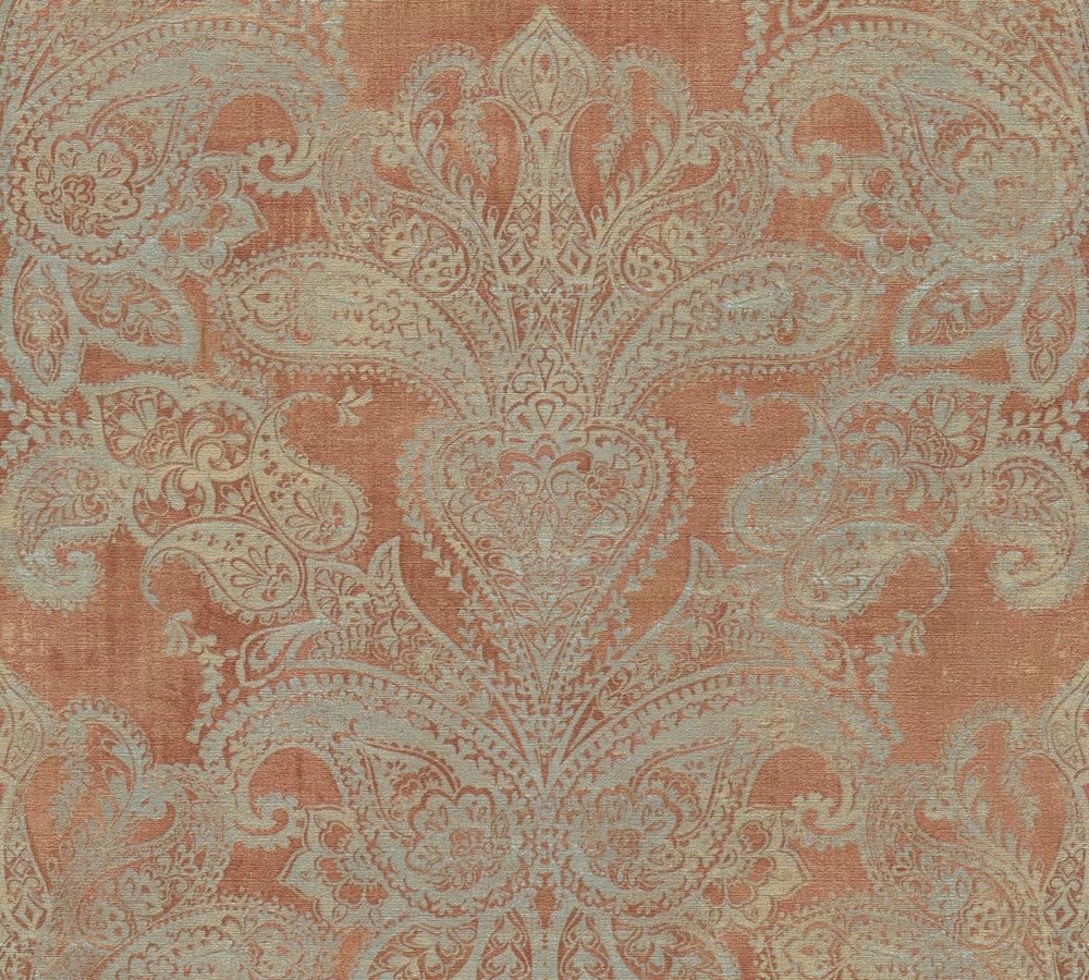 livingwalls-ornament-vliestapete-orange-t-rkis-10-05x0-53m image 3