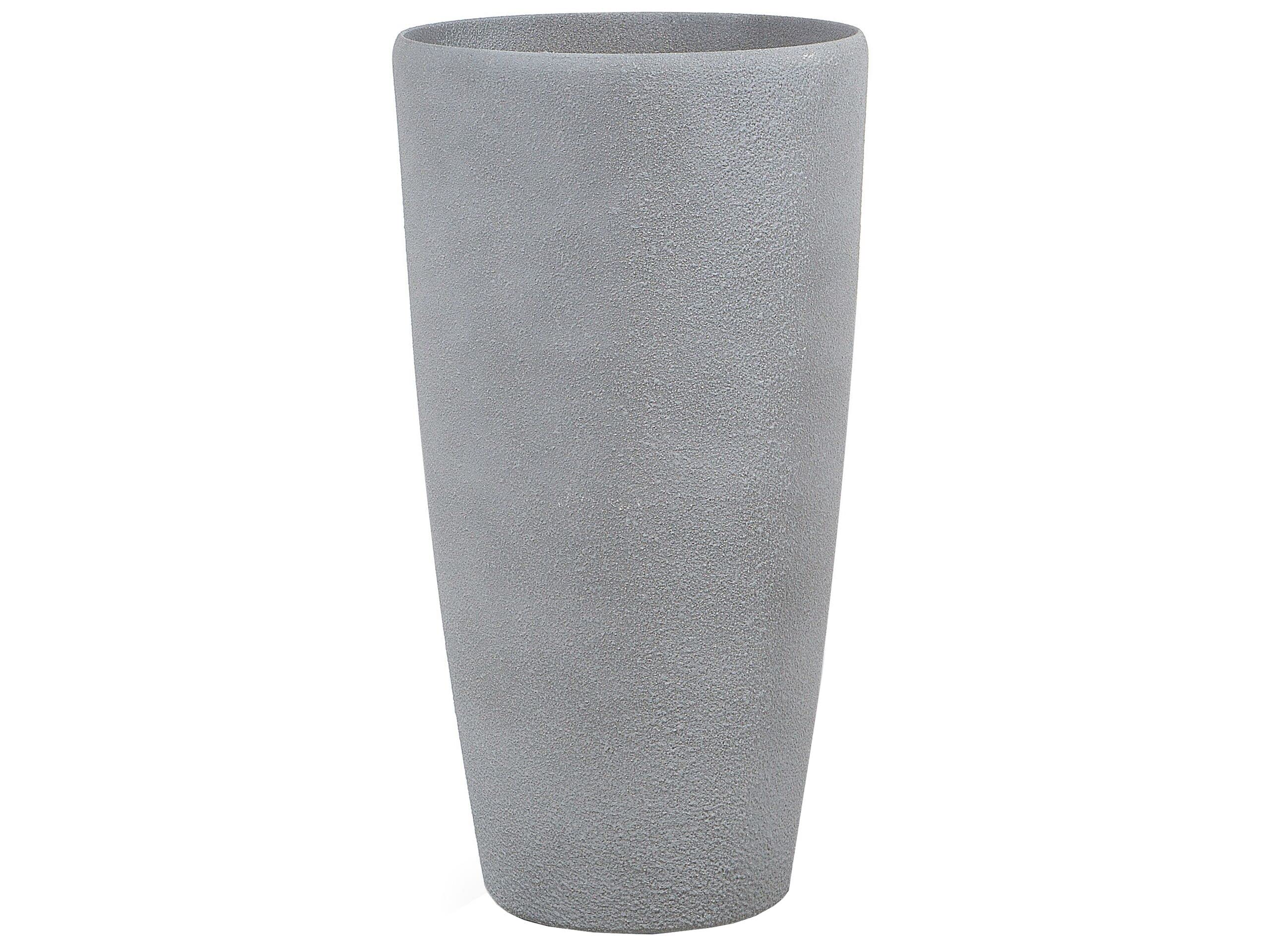 beliani-abdera-blumentopf-39x39x75-cm-steingemisch-grau image 1