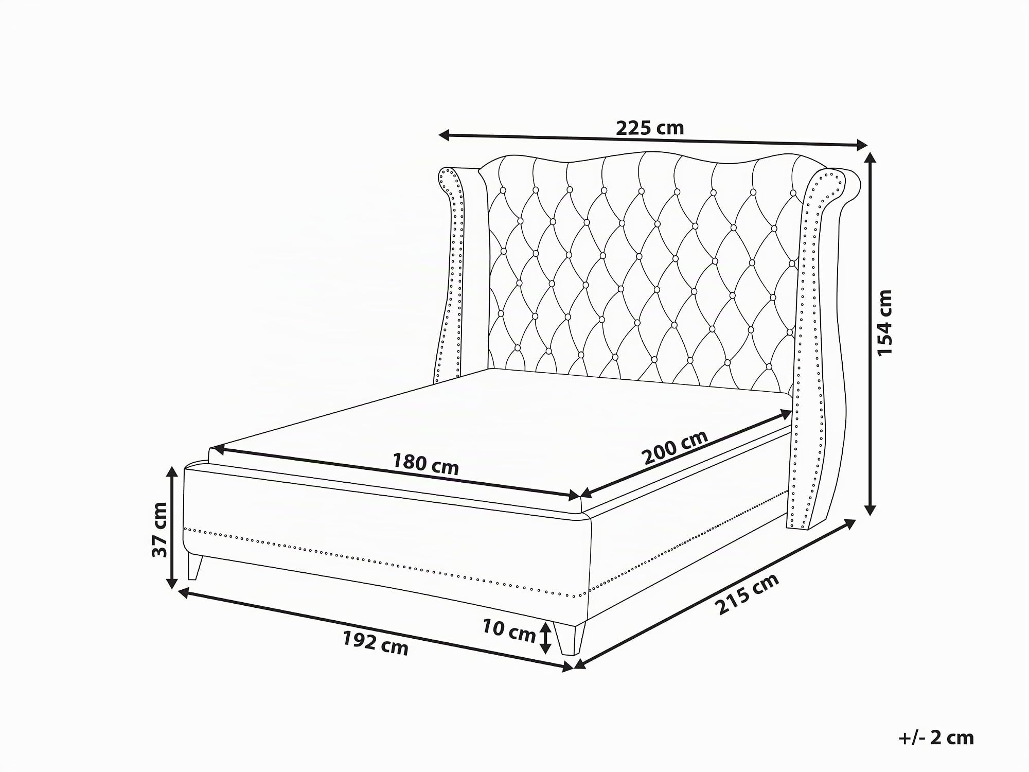 beliani-ayette-bett-180x200-cm-samt-taupe-chesterfield image 3