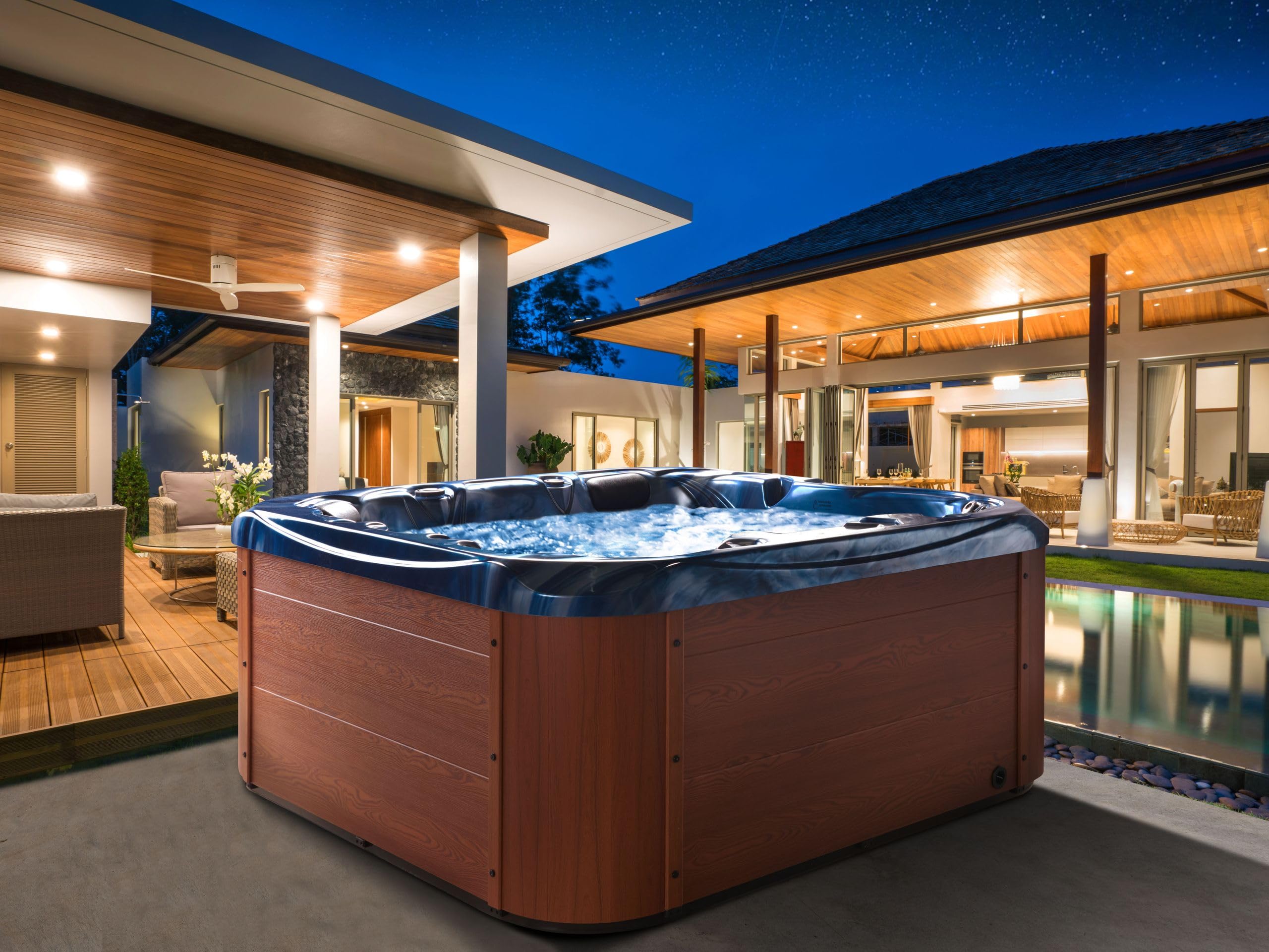 beliani-lastarria-whirlpool-200x200-blau-mit-led-und-massage image 2