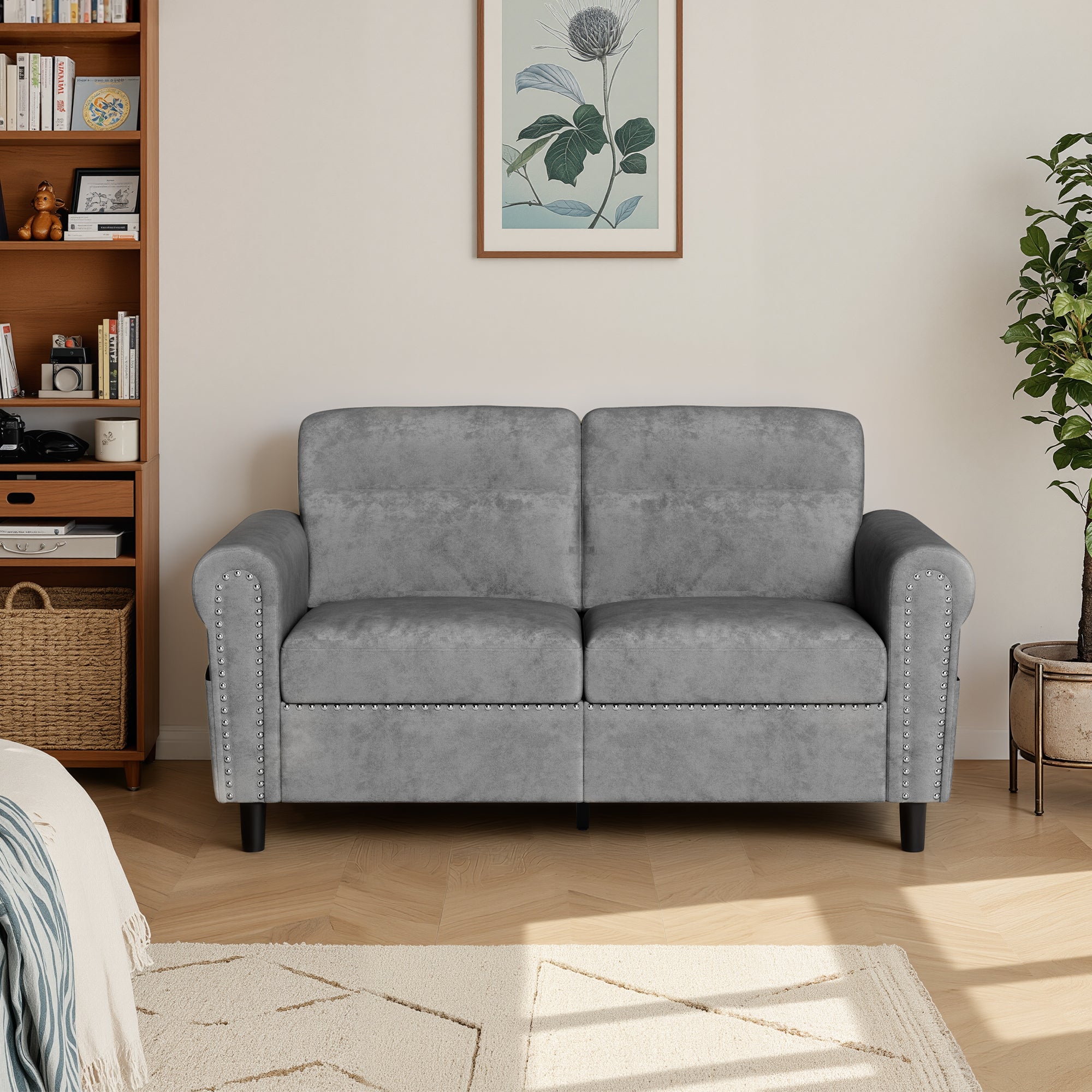 bealife-ar72-2-sitzer-sofa-dunkelgrau-mit-stauraum-seitentasche image 6
