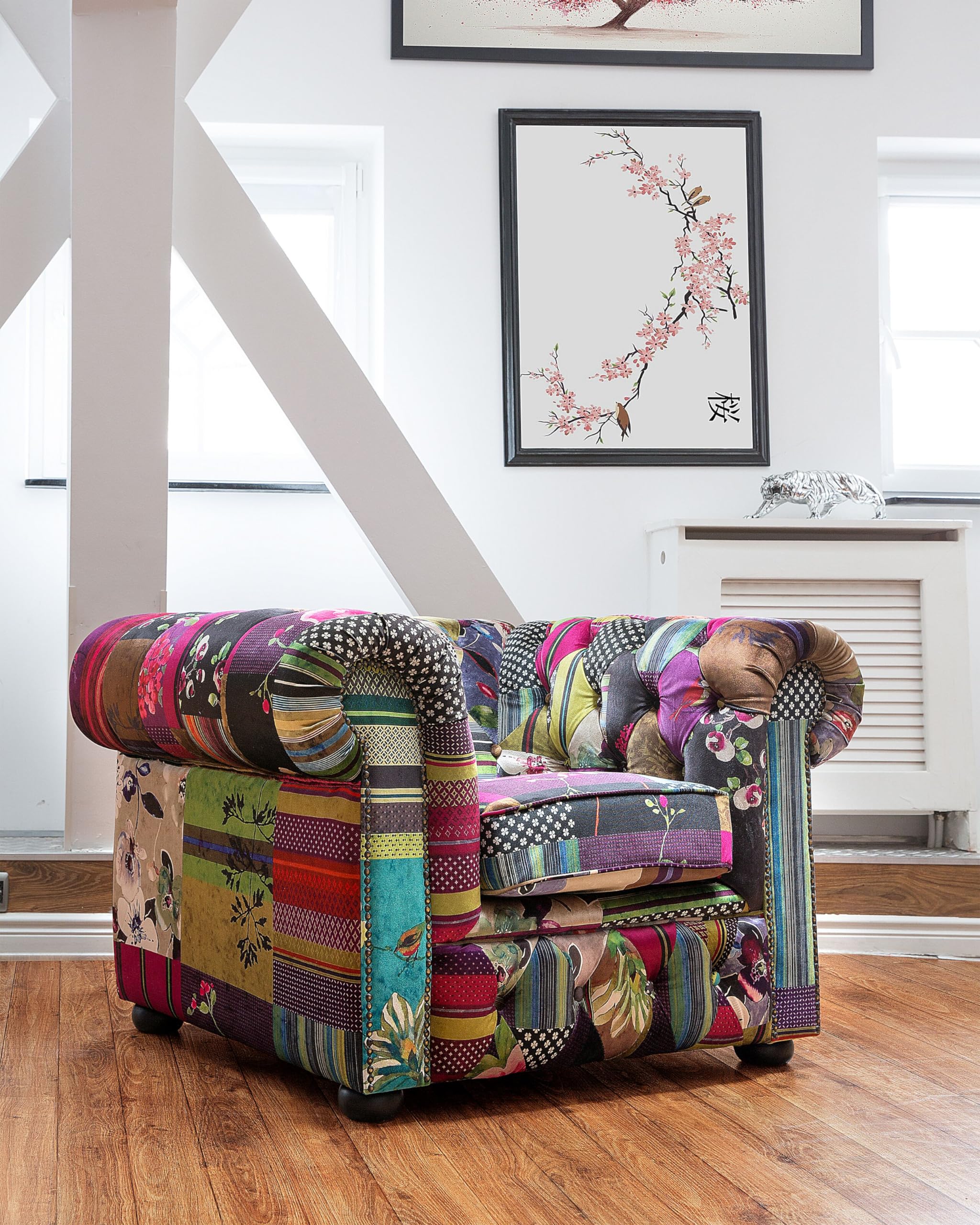 beliani-chesterfield-sessel-patchwork-bunt image 2