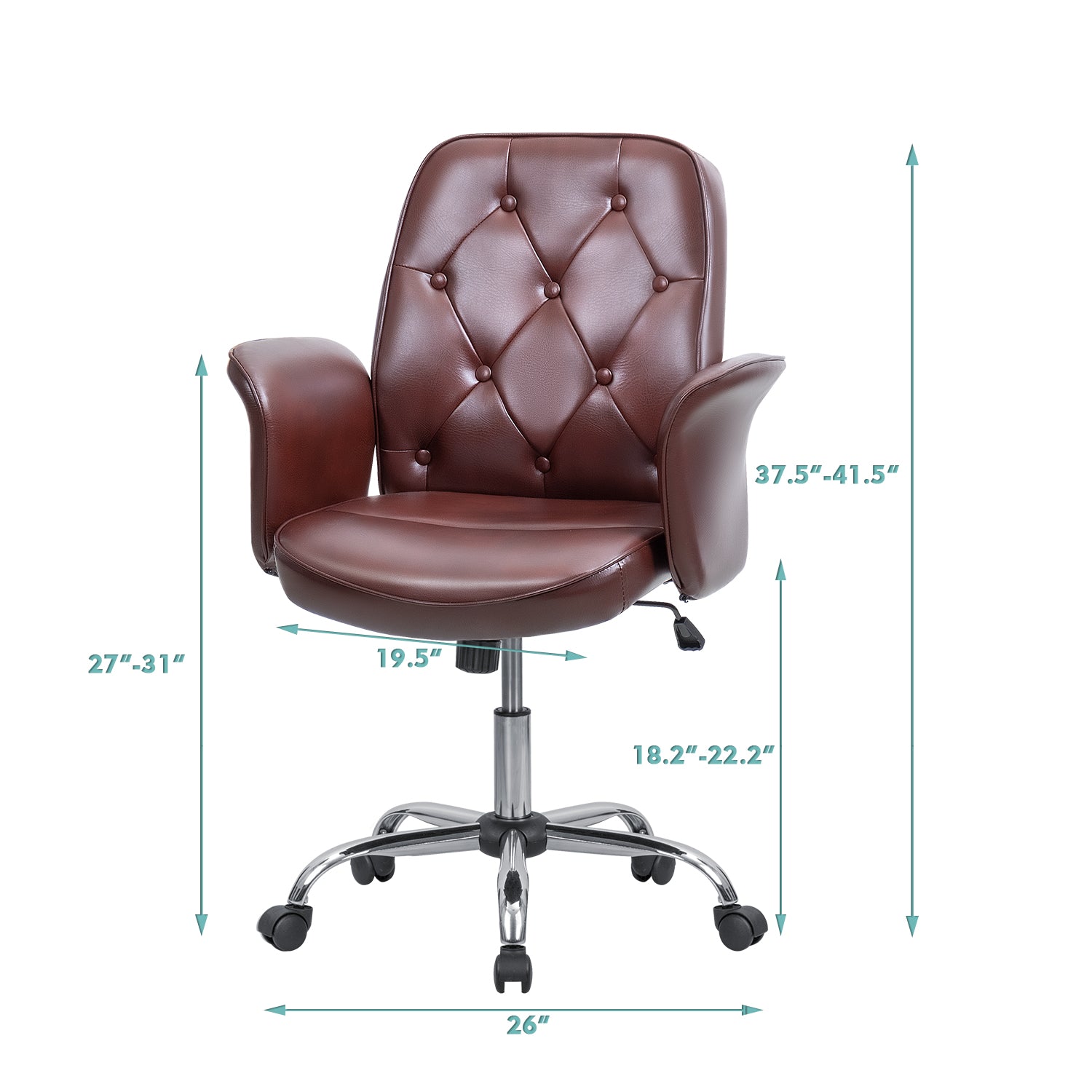 homall-office-leather-chair-b-rostuhl-braun-vintage image 7