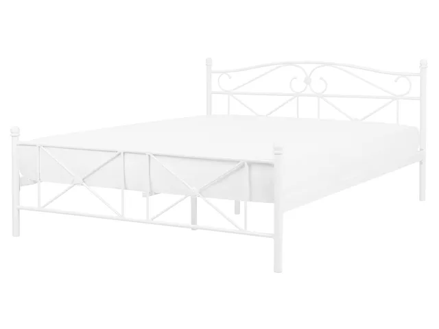 beliani-rodez-metallbett-160x200-wei-doppelbett-stahl image 1