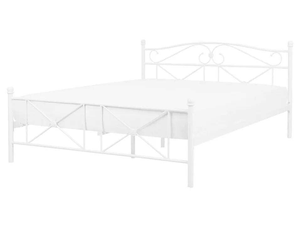 beliani-rodez-metallbett-160x200-wei-doppelbett-stahl image 1