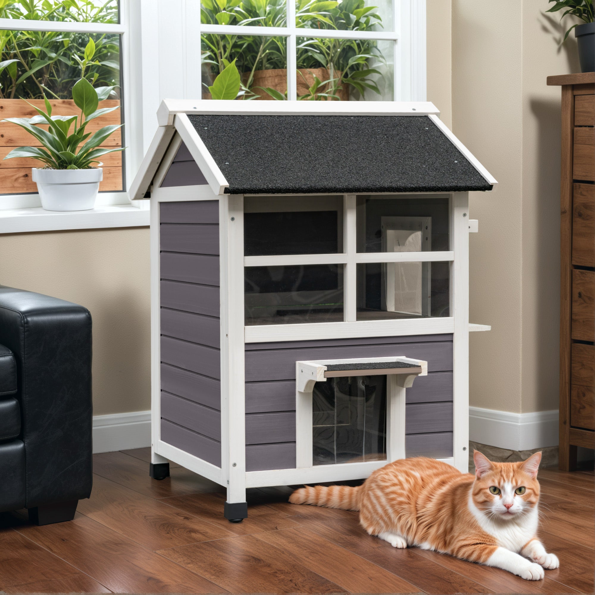 homall-hundeh-tte-holz-hundehaus-braun-gro-e-hunde-outdoor-indoor image 3