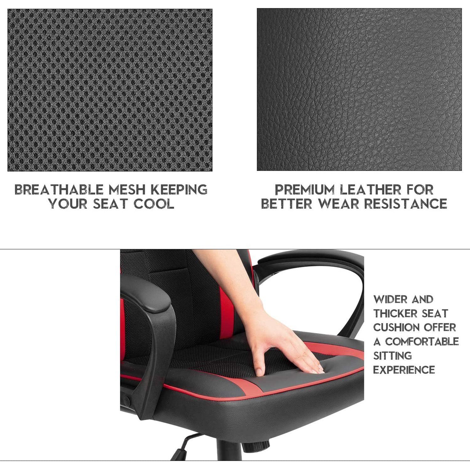 homall-gaming-stuhl-gaming-chair-b-rostuhl-grau-leder image 4
