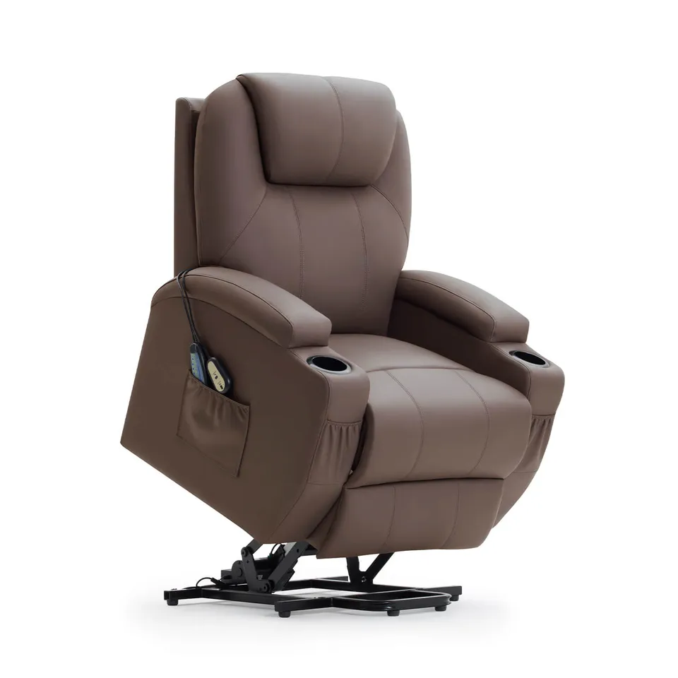 homall-recliner-chair-aufstehsessel-braun-kunstleder-massage image 1