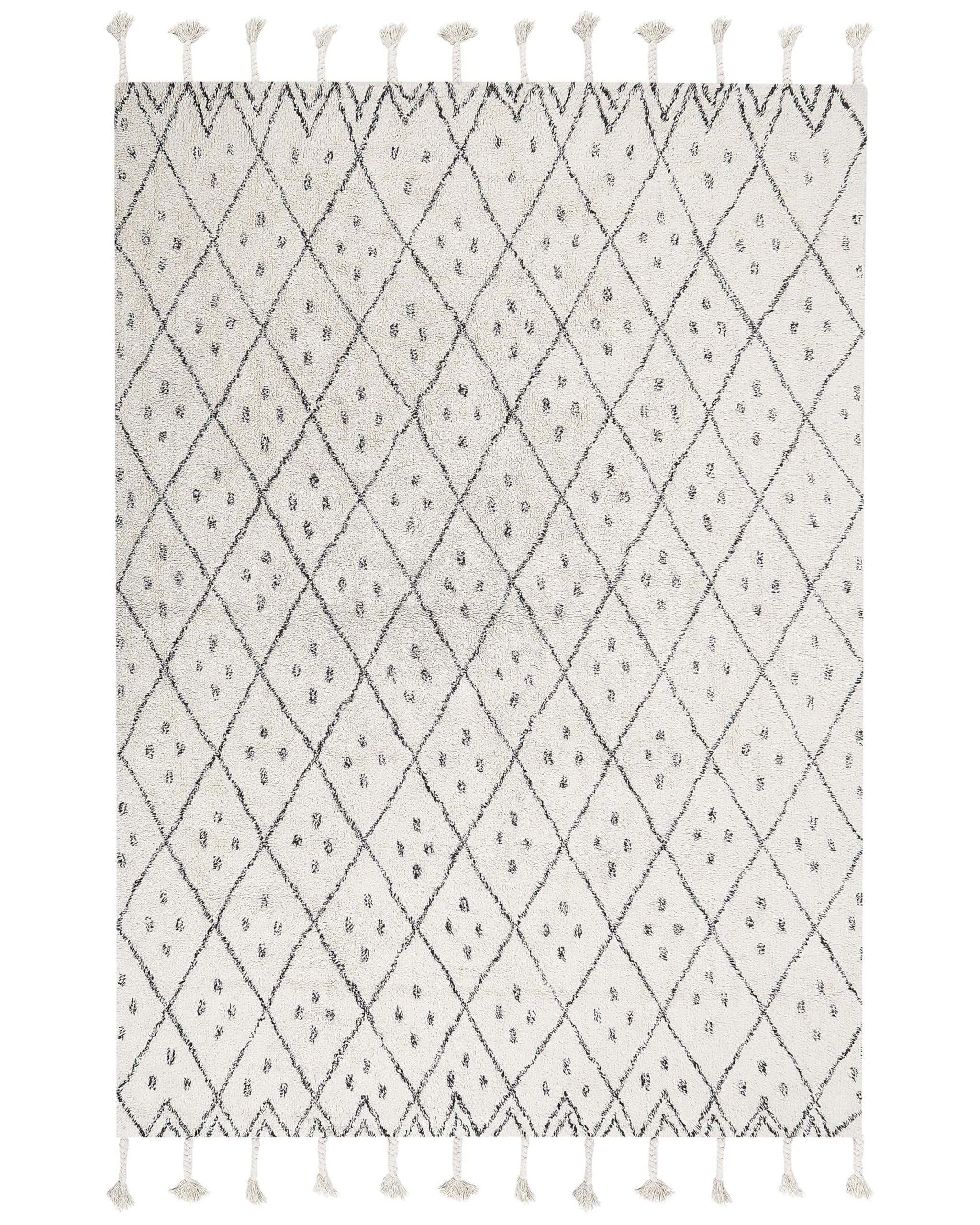 beliani-agadir-teppich-80x150-cm-cremewei-baumwolle image 7