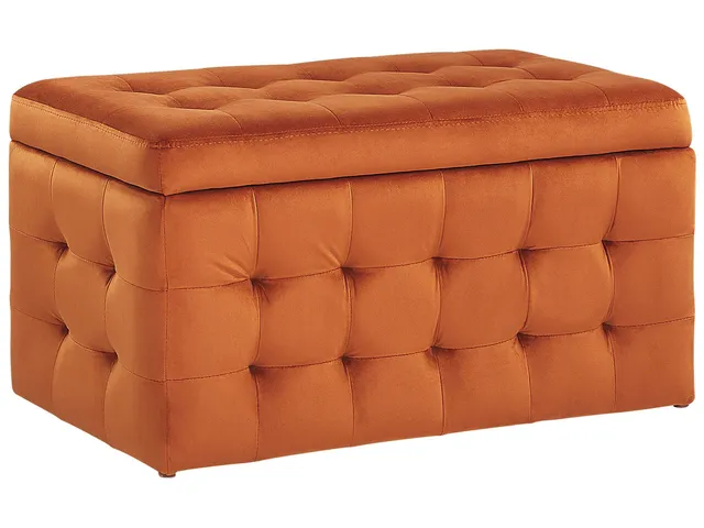 beliani-michigan-hocker-samt-orange-mit-stauraum-72-cm image 1